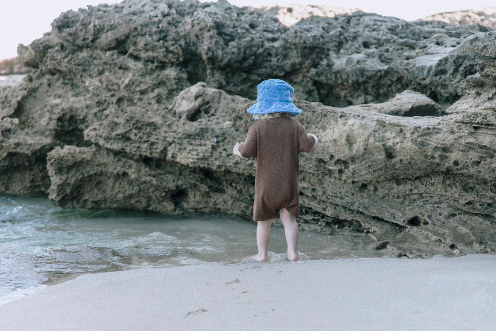 Grown Ribbed Linen Playsuit - Chocolate - Image 3