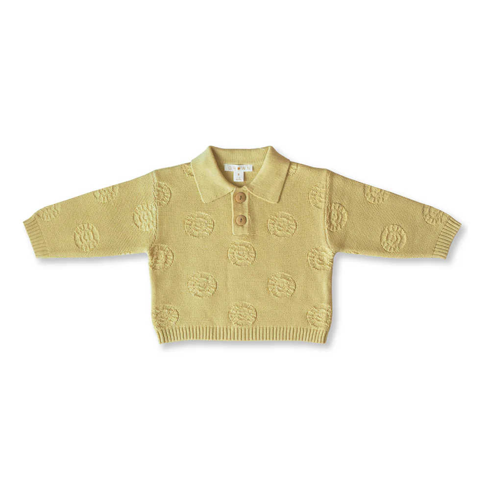 Grown Sunshine Button Up Jumper - Lemon