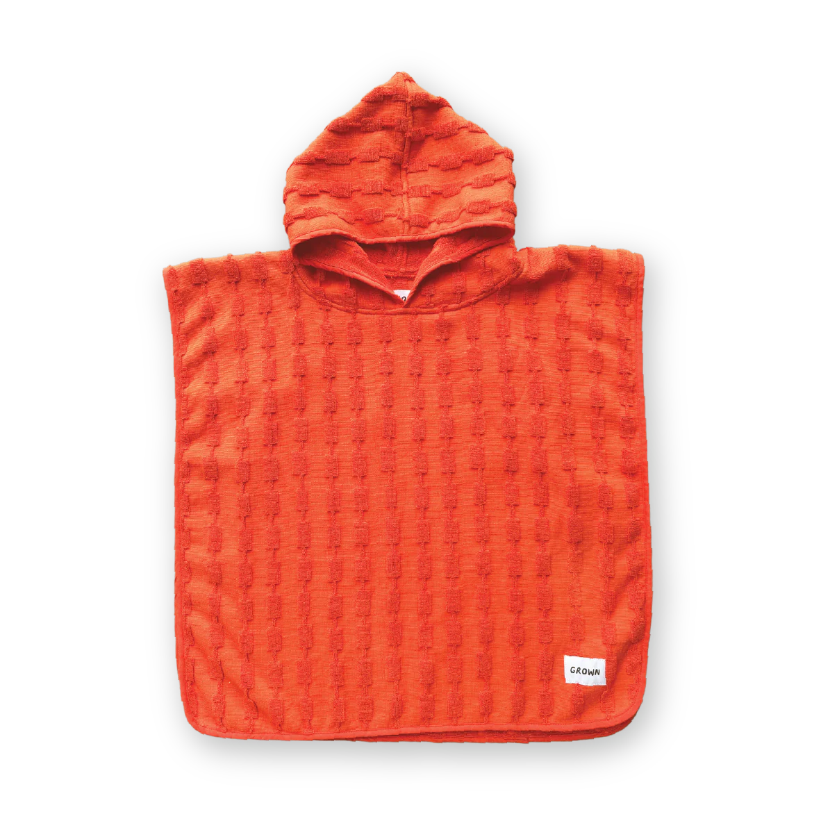 Grown Terry Towelling Poncho - Rosso