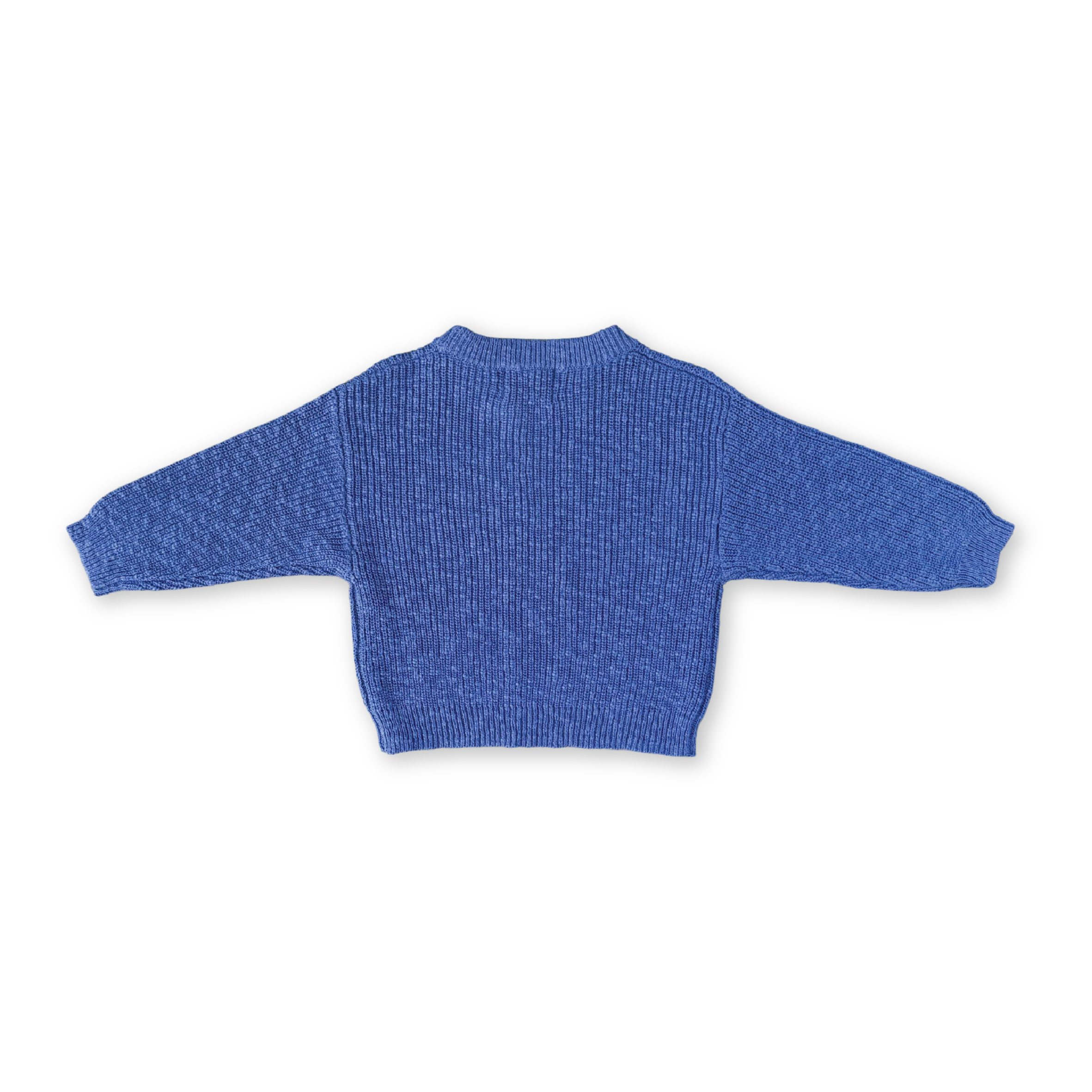 Textured Organic Slub Knit Pull Over - Cobalt - Image 6