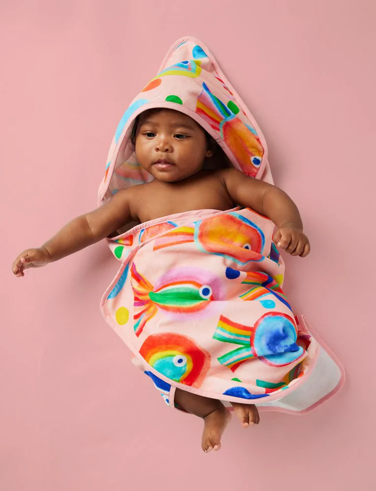 Baby Hooded Towel Fancy Fins - Image 2