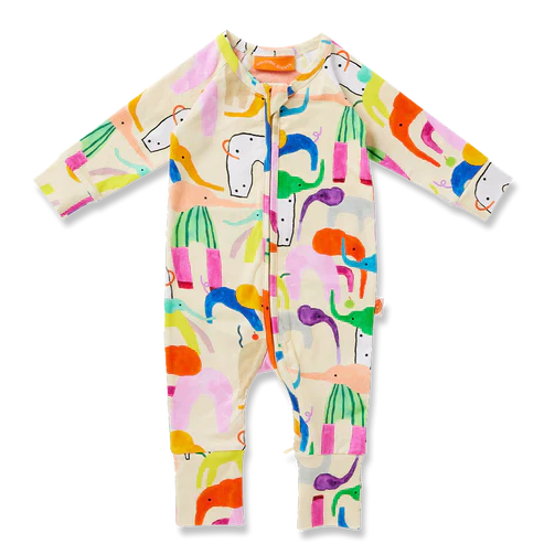 Happy Herd Long Sleeve Romper