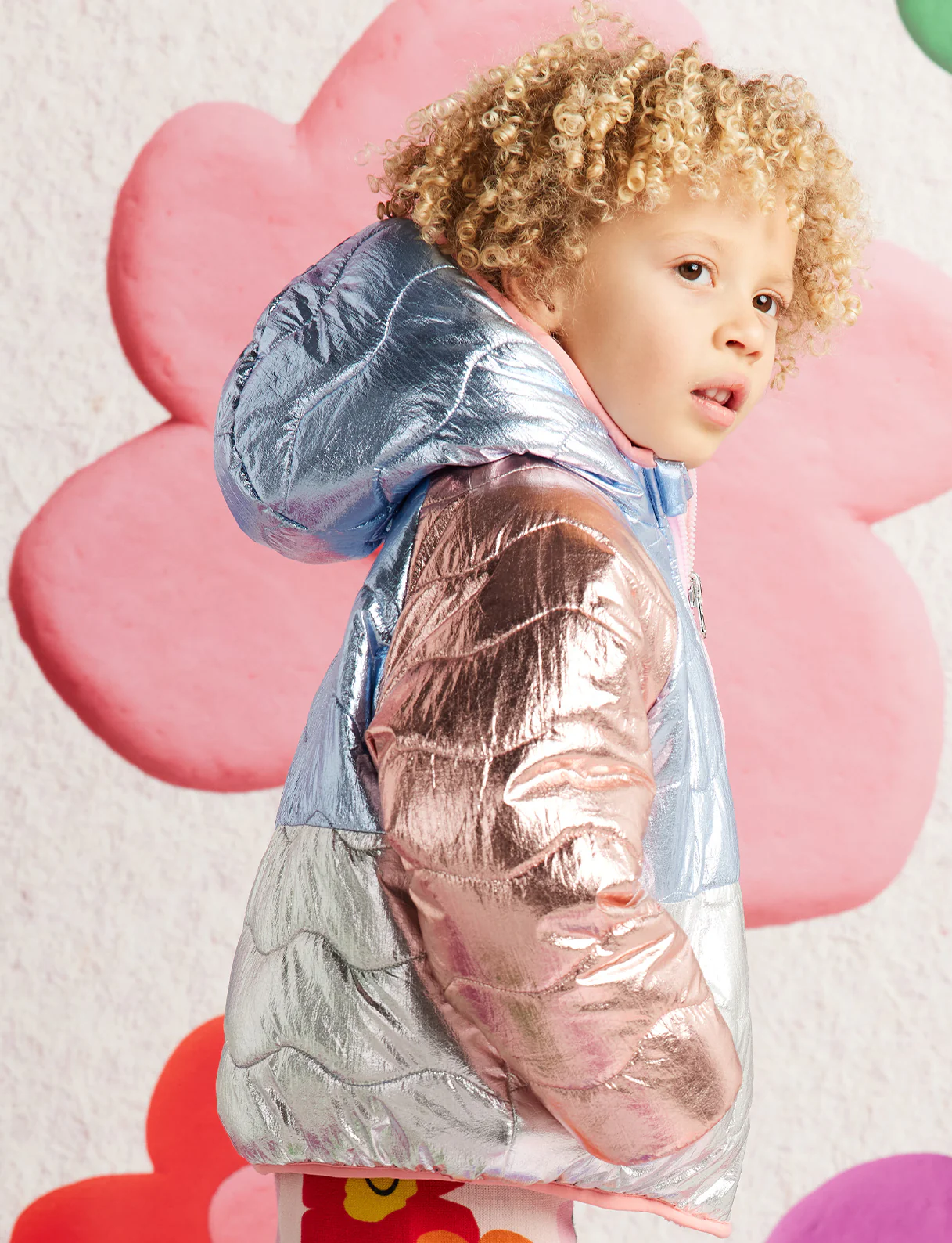 Hej Blomma! Reversible Kids Puffer Jacket - Image 3