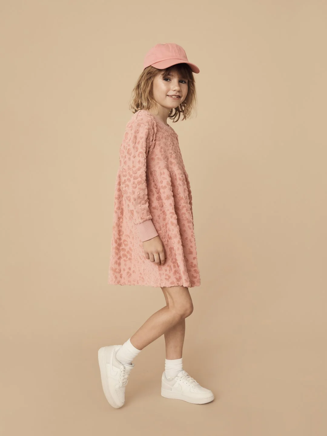 Huxbaby AW22 Drop 1 Terry Dress - Dusty Rose - Image 2