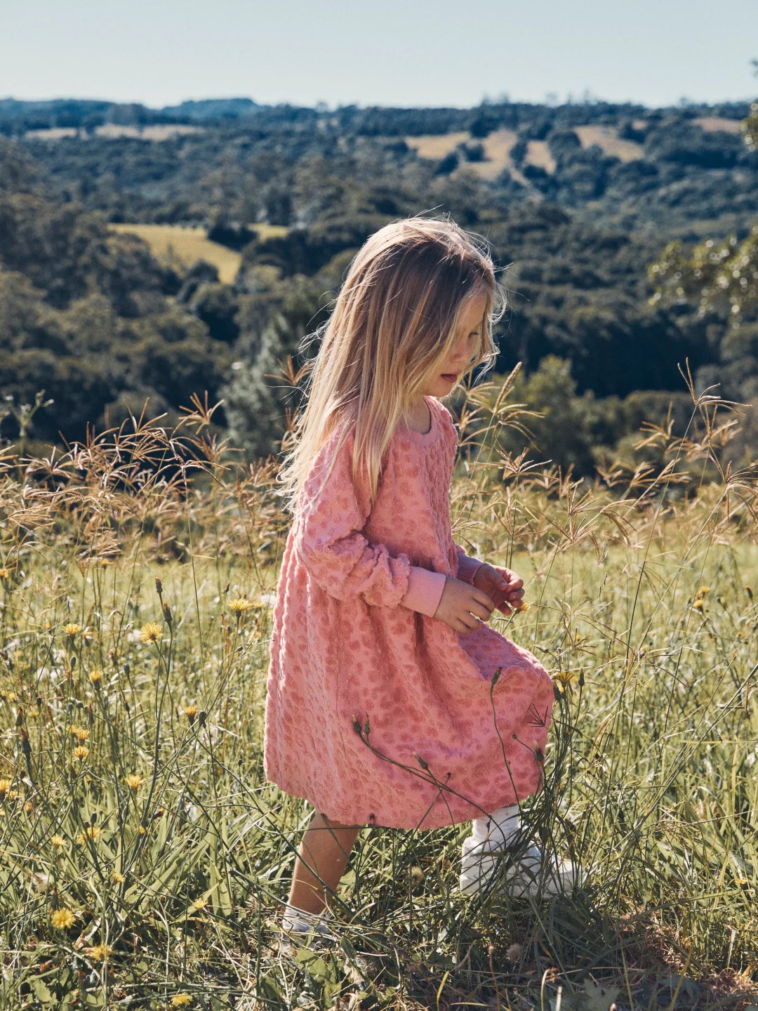 Huxbaby AW22 Drop 1 Terry Dress - Dusty Rose - Image 4