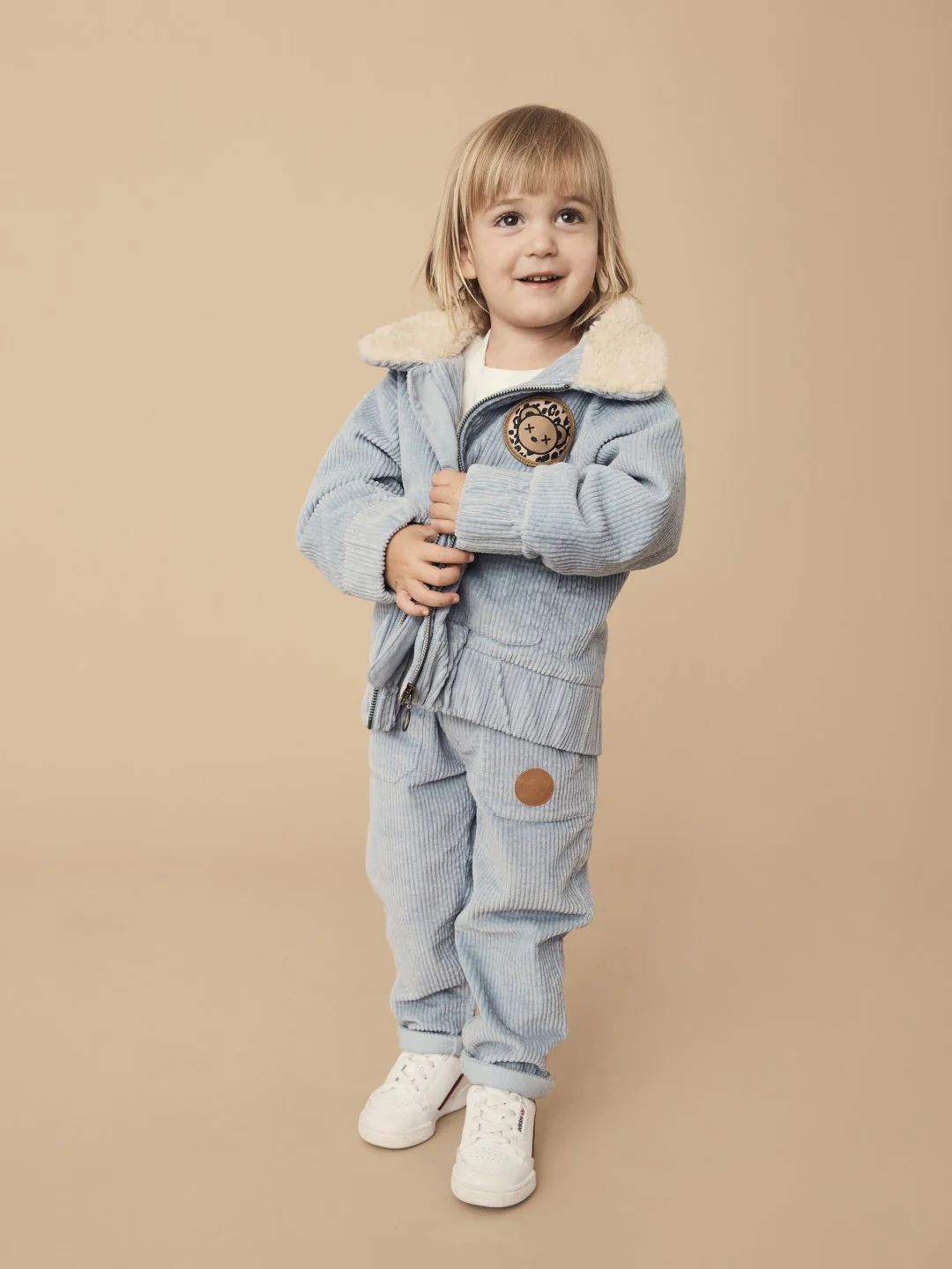 Huxbaby AW22 Drop 1 Cord Jacket - Dusty Blue - Image 2