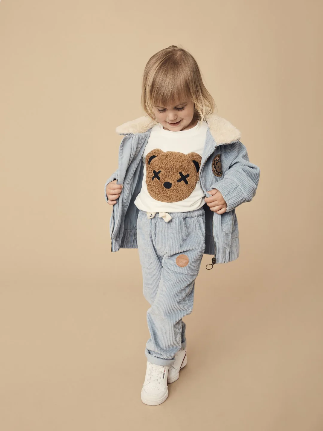 Huxbaby AW22 Drop 1 Cord Pant - Dusty Blue - Image 3