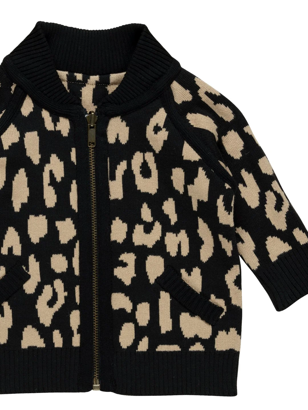 Huxbaby AW22 Drop 1 Leopard Reversible Knit Bomber Jacket - Black - Image 7