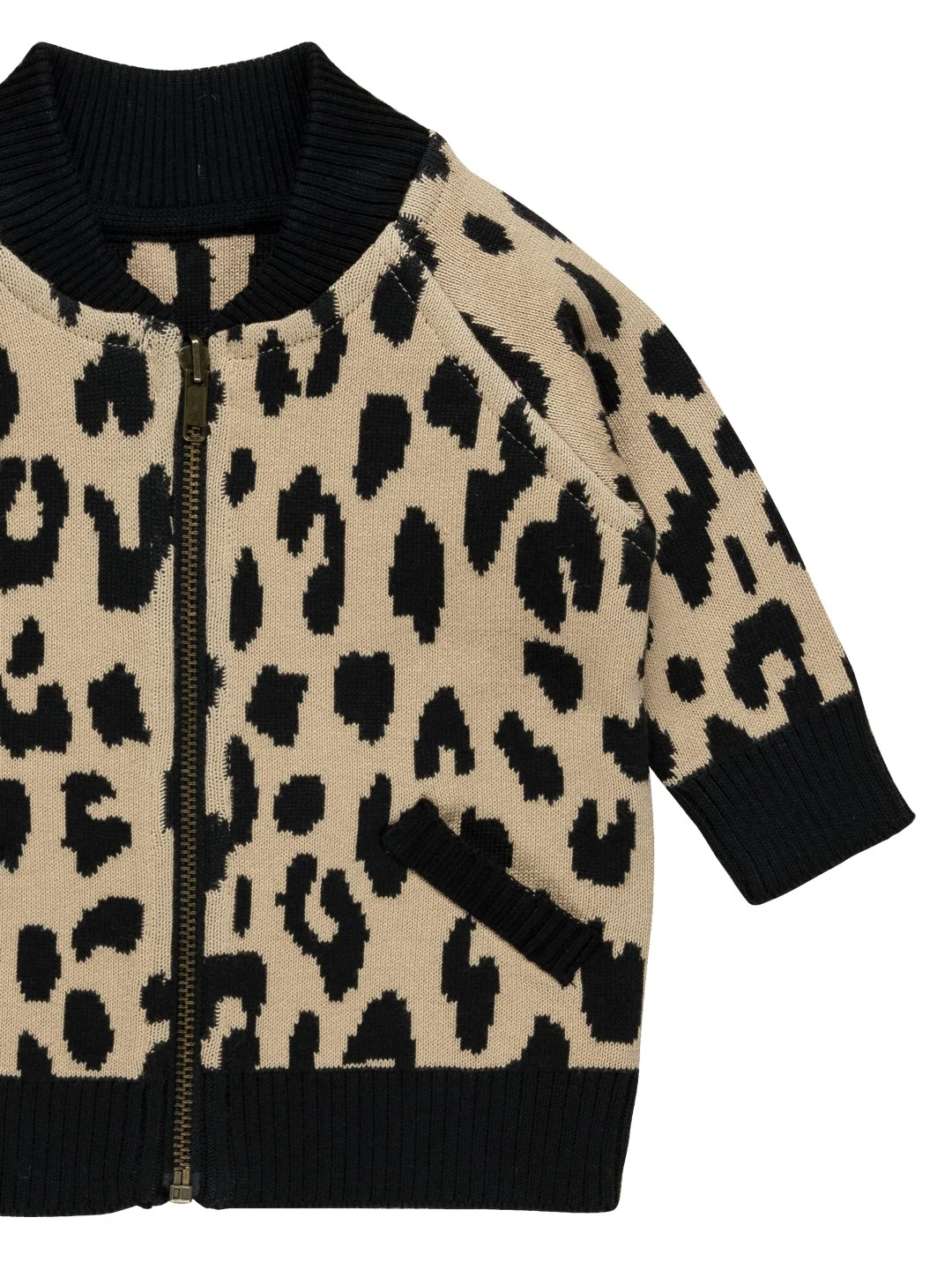 Huxbaby AW22 Drop 1 Leopard Reversible Knit Bomber Jacket - Black - Image 8