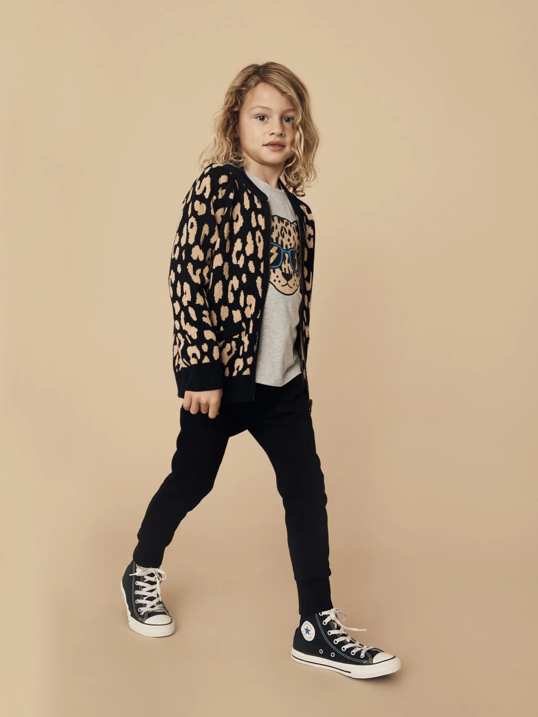 Huxbaby AW22 Drop 1 Leopard Reversible Knit Bomber Jacket - Black - Image 9