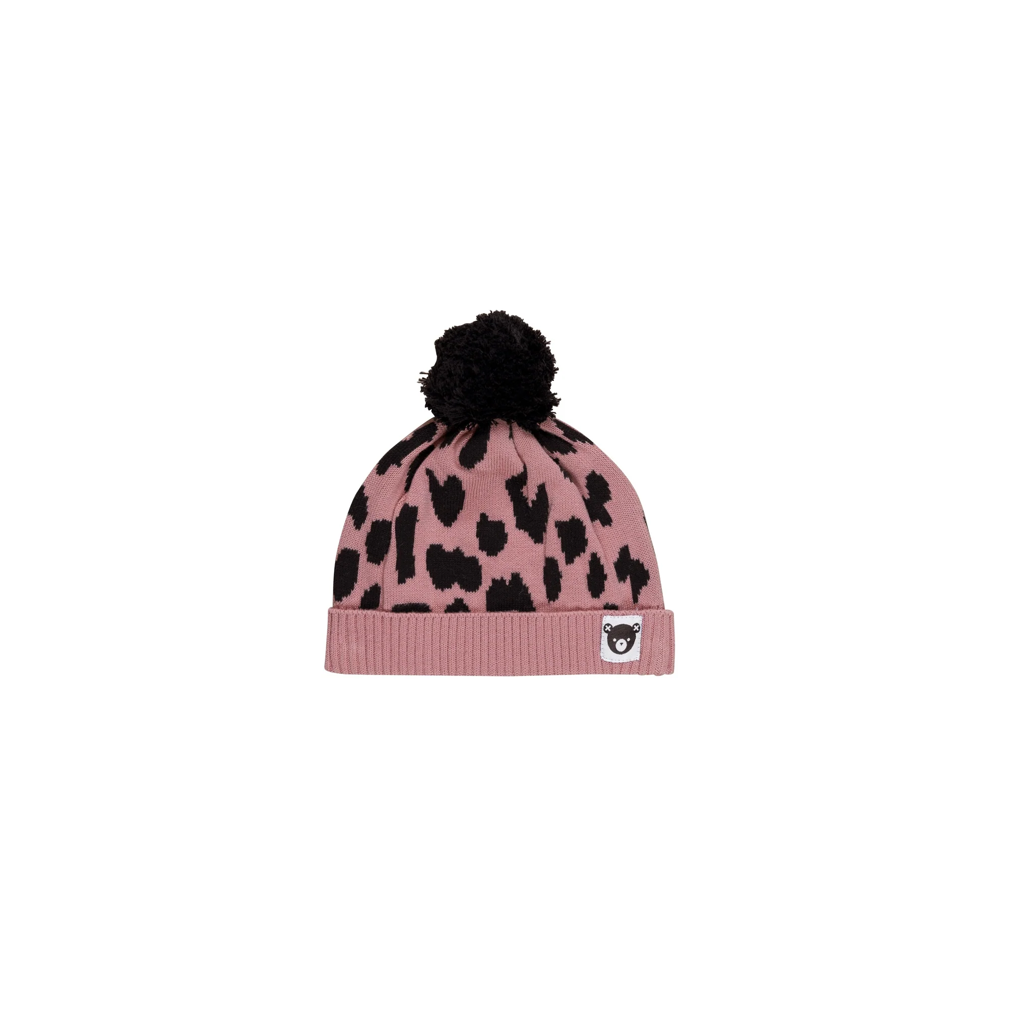 Huxbaby AW22 Drop 1 Leopard Knit Beanie - Dusty Rose