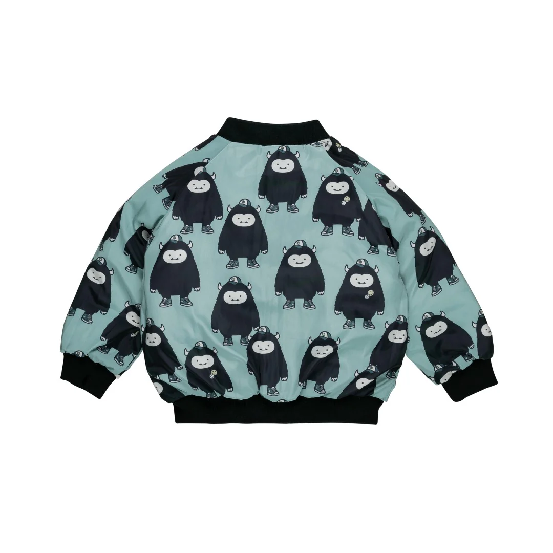 Huxbaby AW22 Drop 1 Monster Reversible Bomber - Wasabi + Black - Image 3