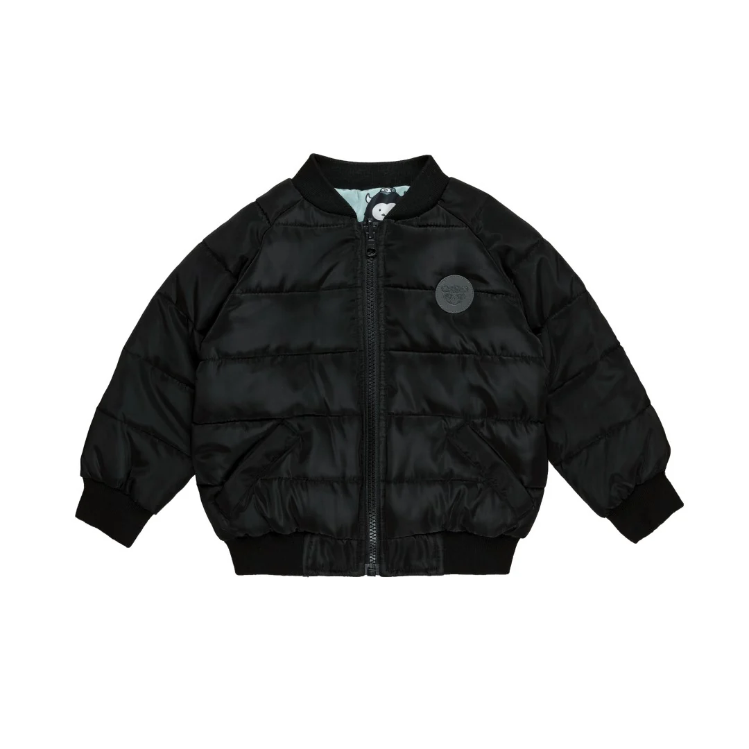 Huxbaby AW22 Drop 1 Monster Reversible Bomber - Wasabi + Black - Image 4