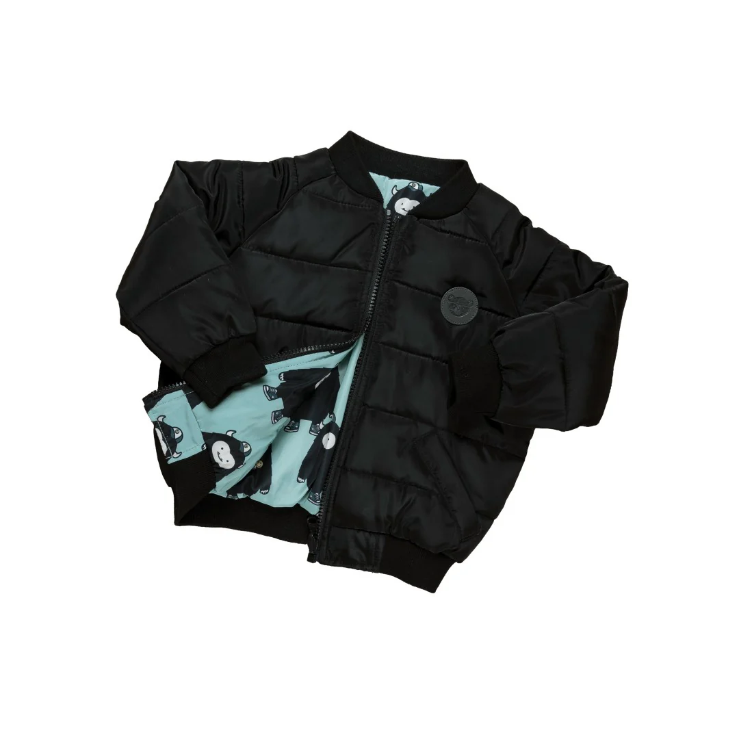 Huxbaby AW22 Drop 1 Monster Reversible Bomber - Wasabi + Black - Image 5