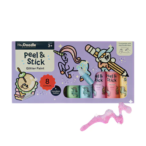 Peel & Stick Glitter Paint - Easy Peel and Stickable Colours