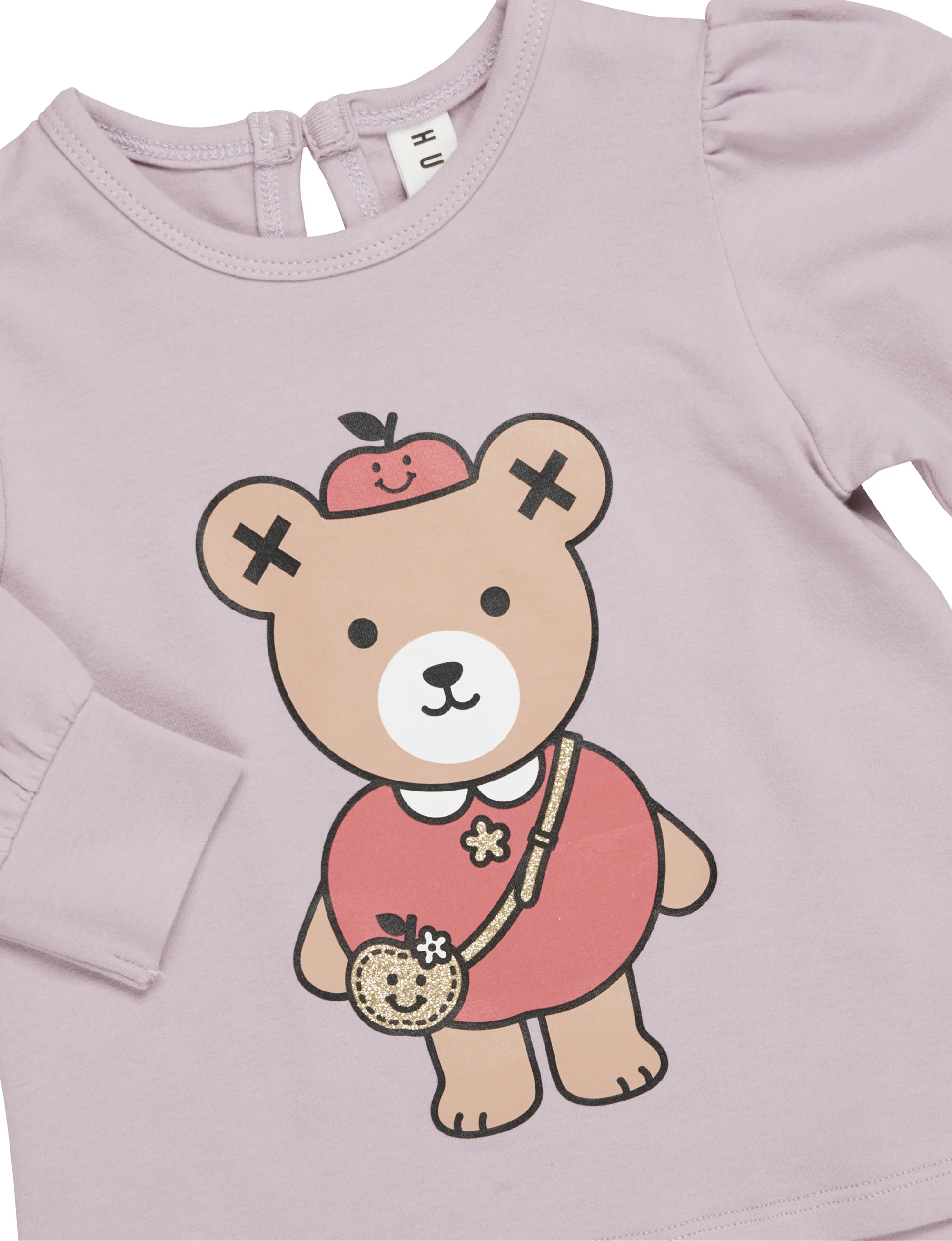 Huxbaby Apple Bear Puff Top - Lavender - Image 3