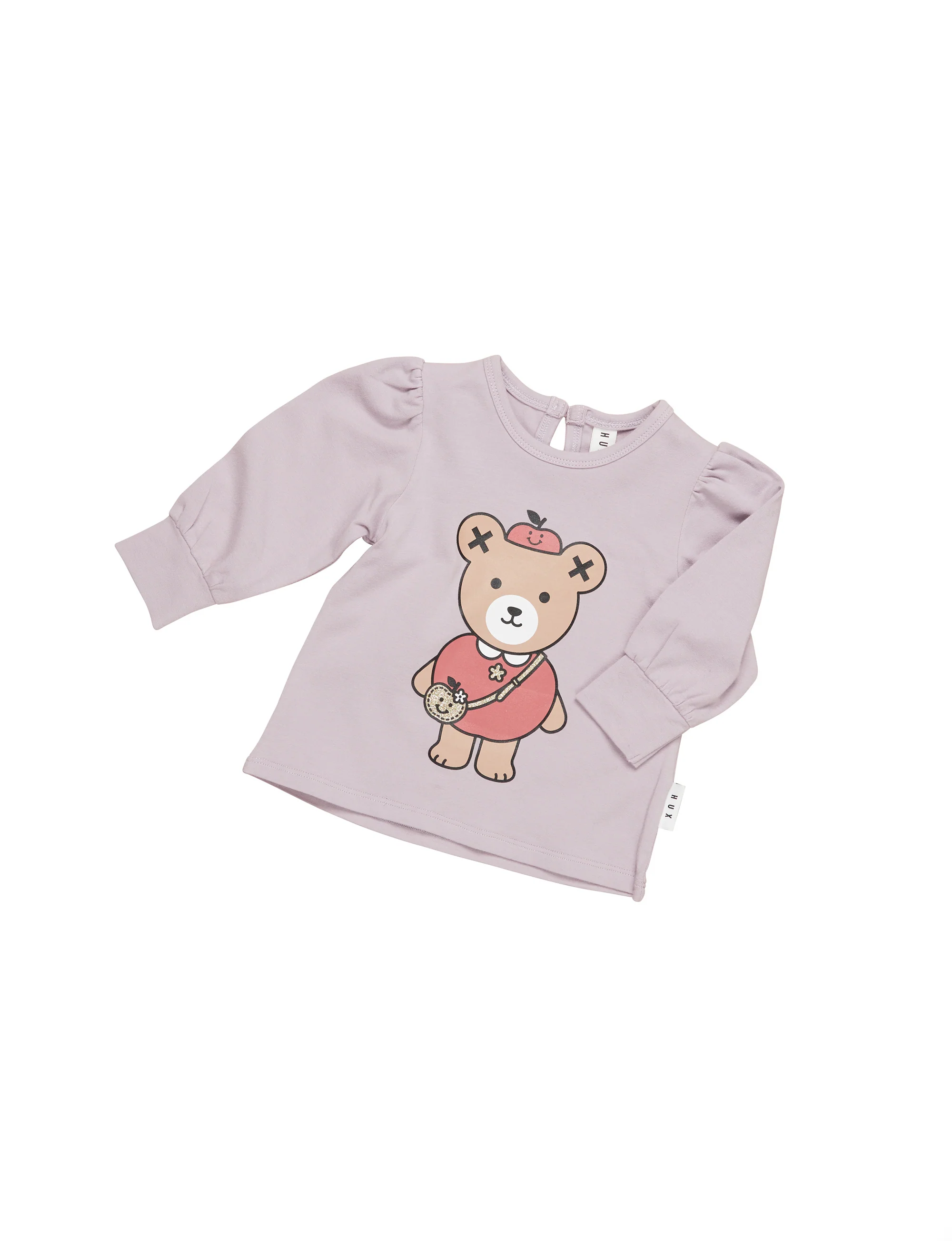 Huxbaby Apple Bear Puff Top - Lavender - Image 5