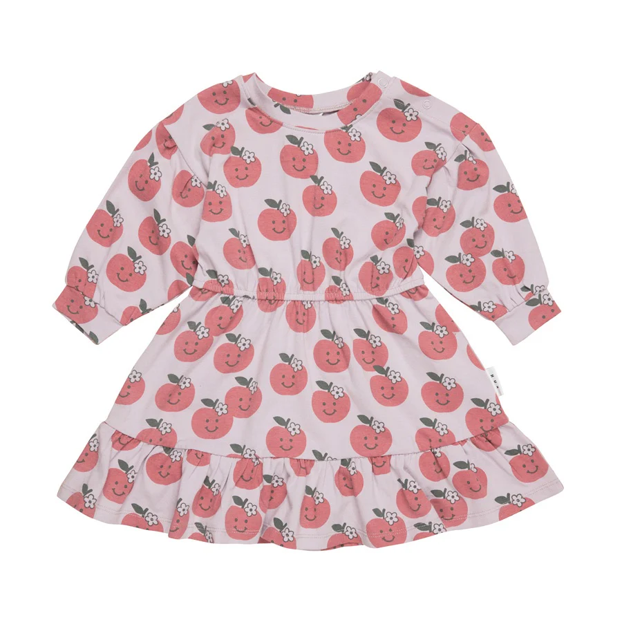 Huxbaby Apple Drop Shoulder Tuck Dress - Lavender