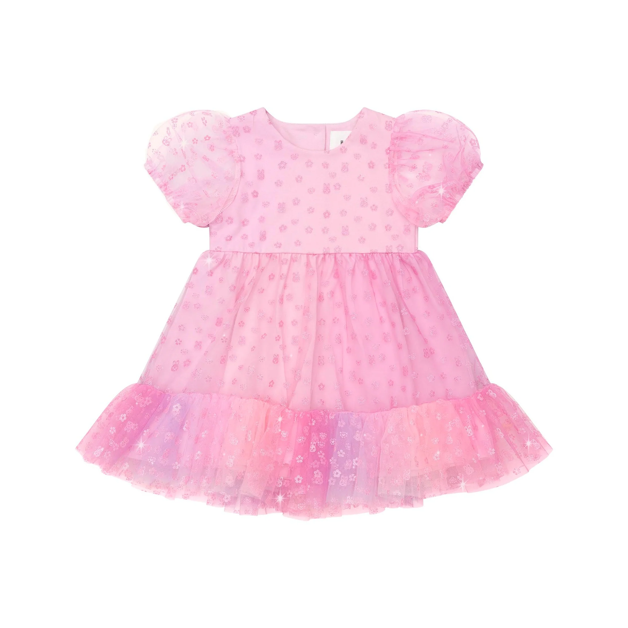 Huxbaby Bunny Gem Puff Sleeve Party Dress