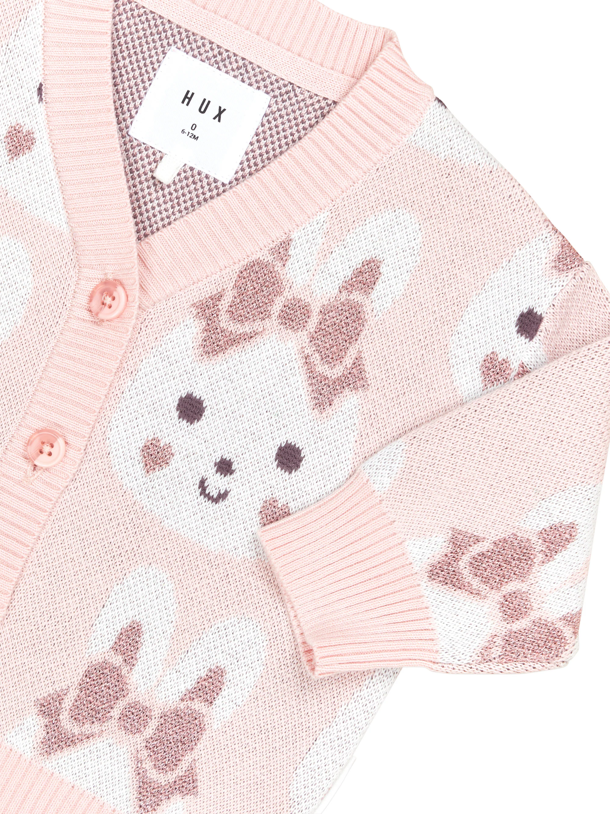 Bunny Love Boxy Cardi - Dusty Pink - Image 3
