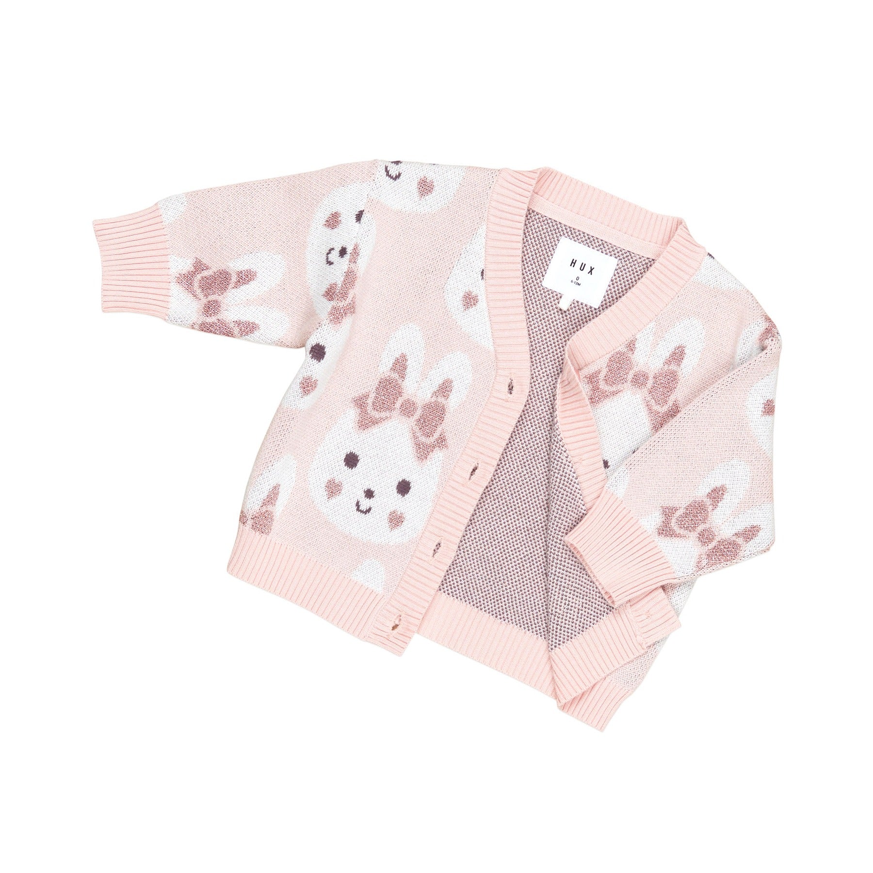 Bunny Love Boxy Cardi - Dusty Pink - Image 4