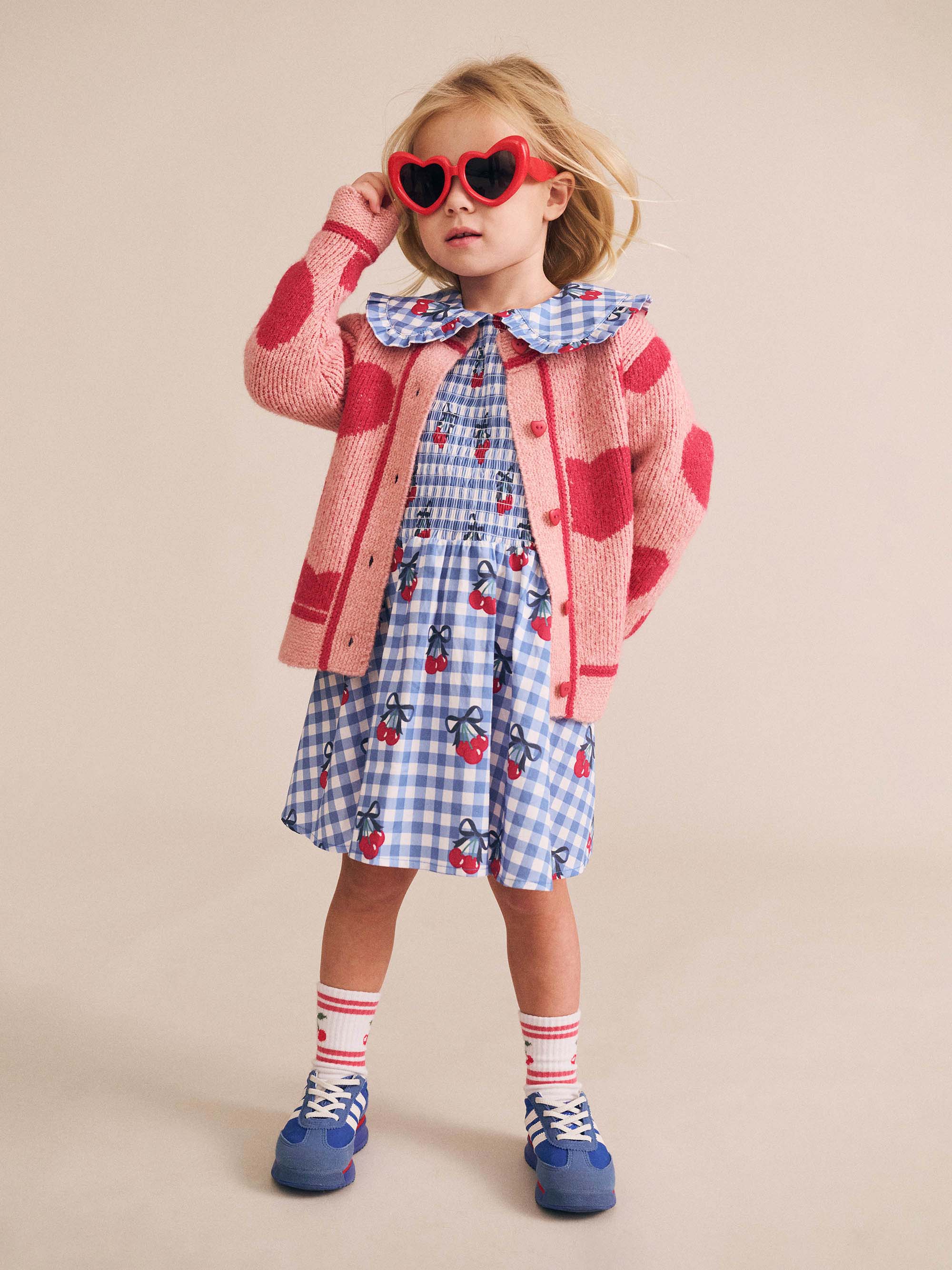 Cherry Gingham Shirred Dress - Image 3