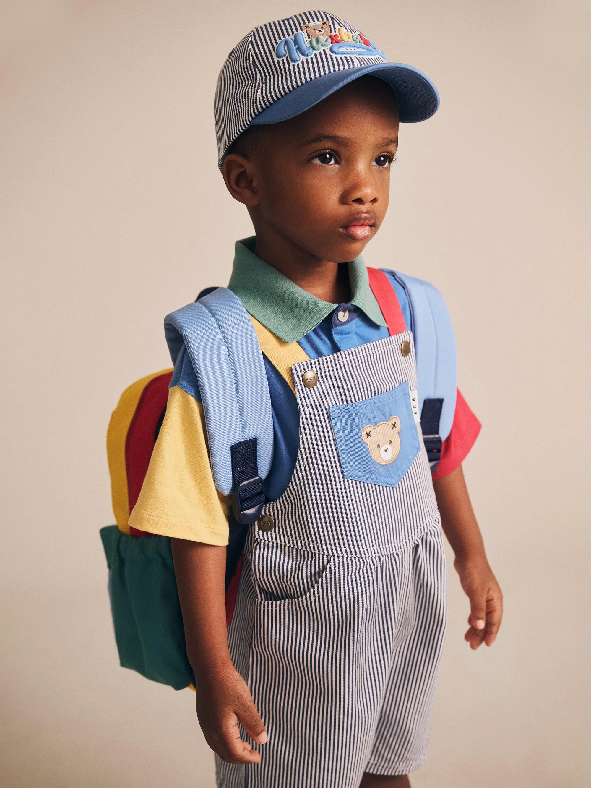 Huxbaby Classic Stripe Short Overalls - Image 2