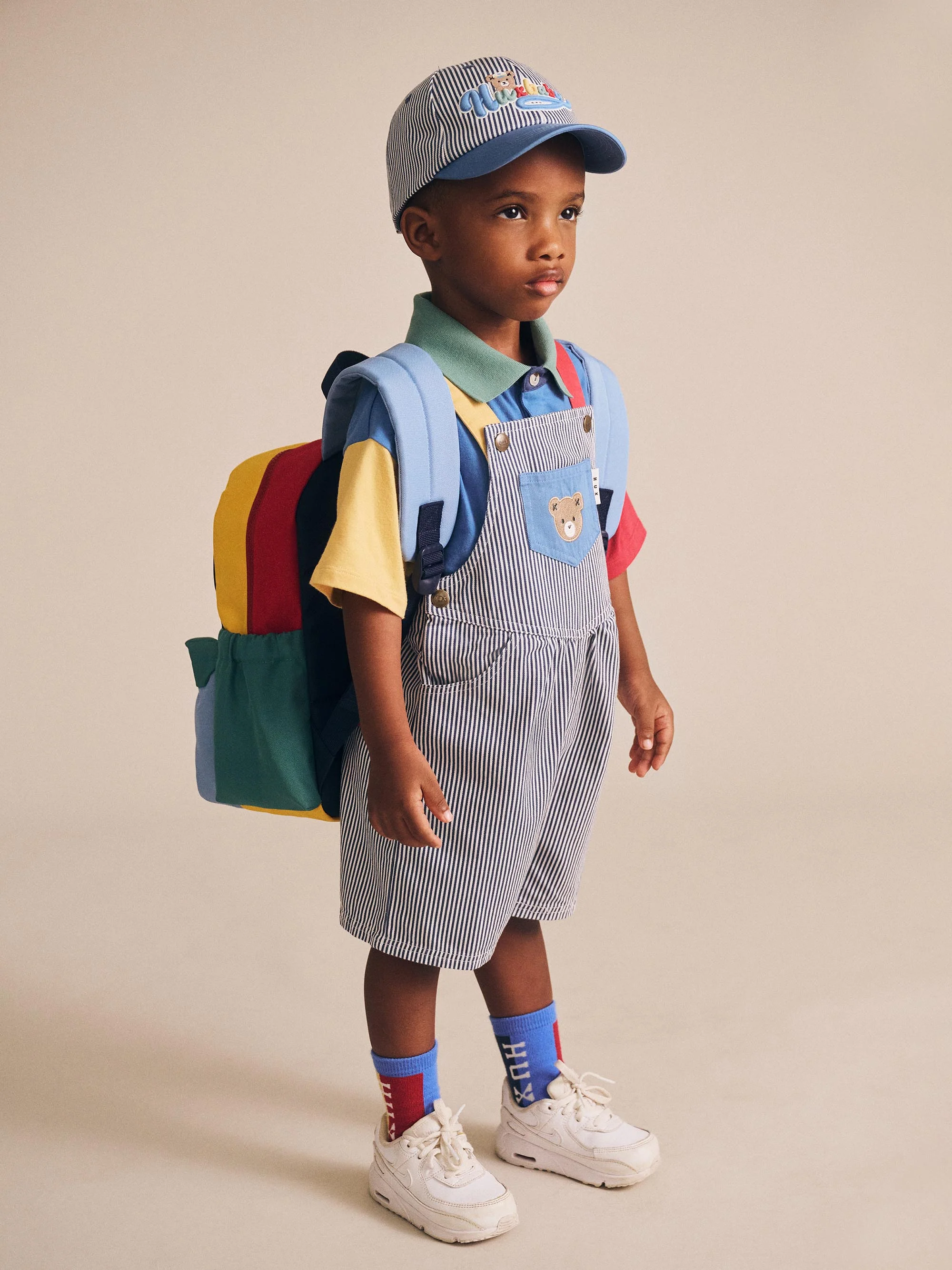 Huxbaby Classic Stripe Short Overalls - Image 3