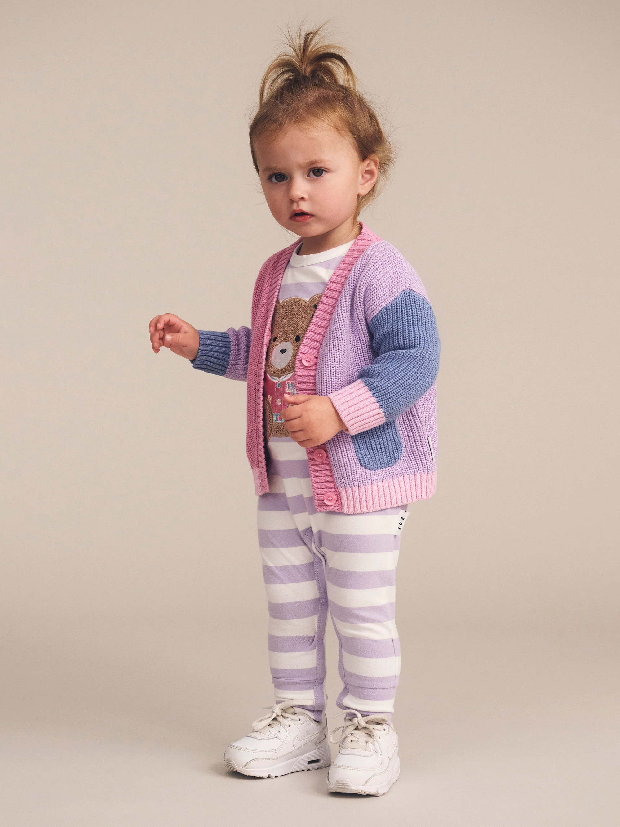 Huxbaby College Hux Orchid Stripe Romper - Image 3