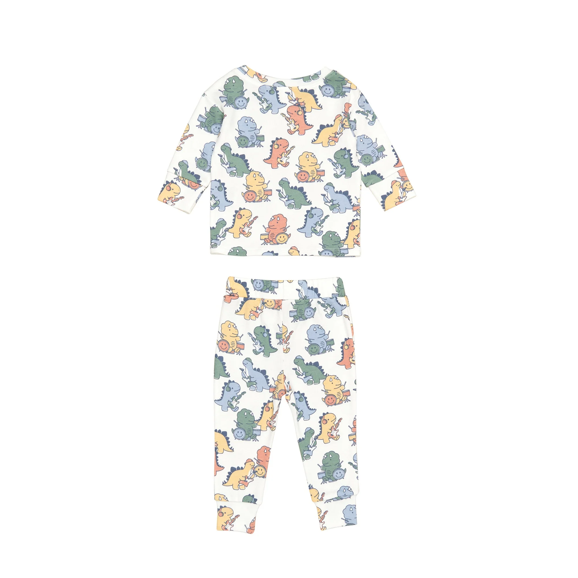 Dino Band Pj Set - Almond Milk - Image 3