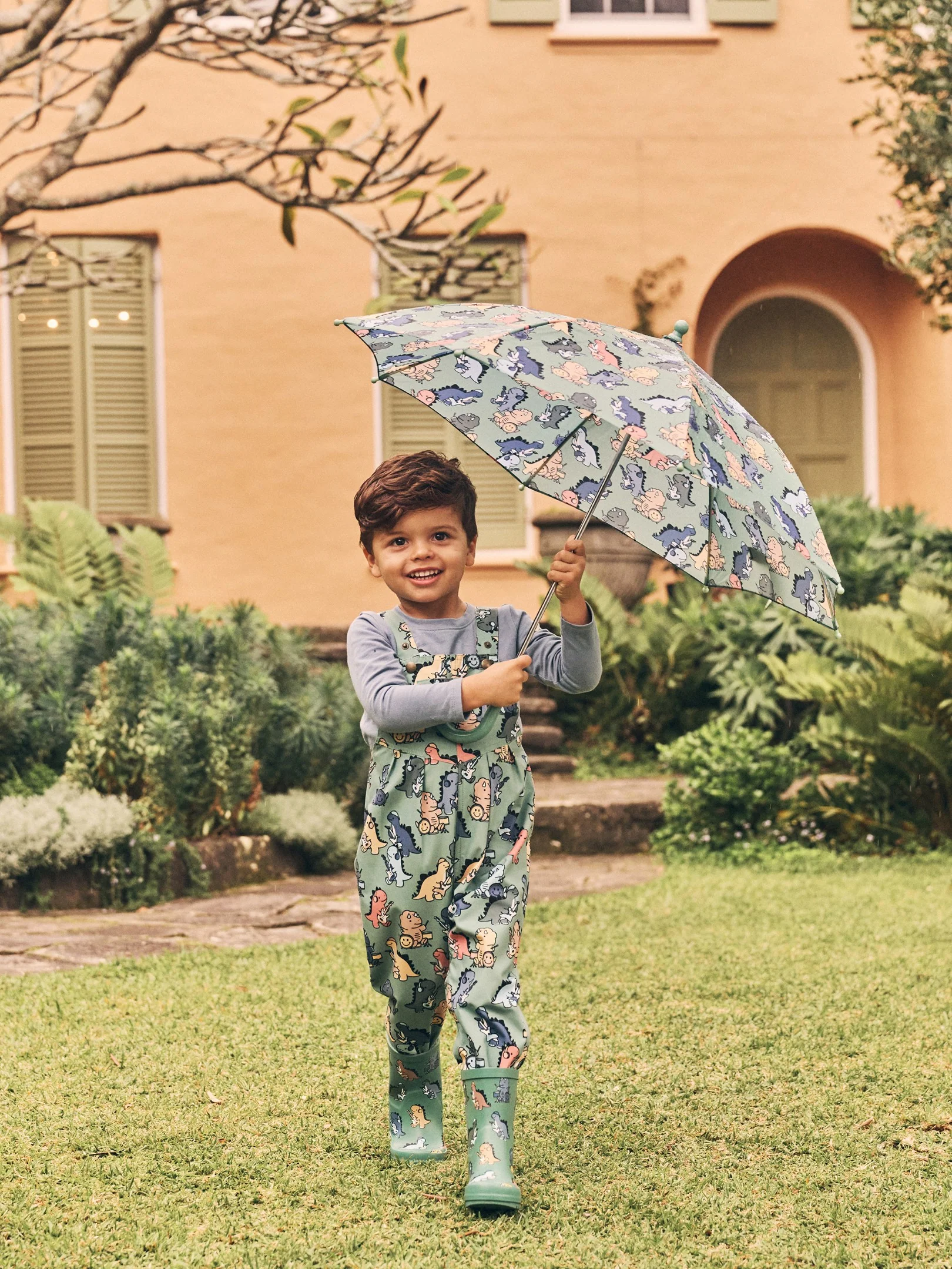 Dino Band Puddle Suit - Winter Green - Image 6