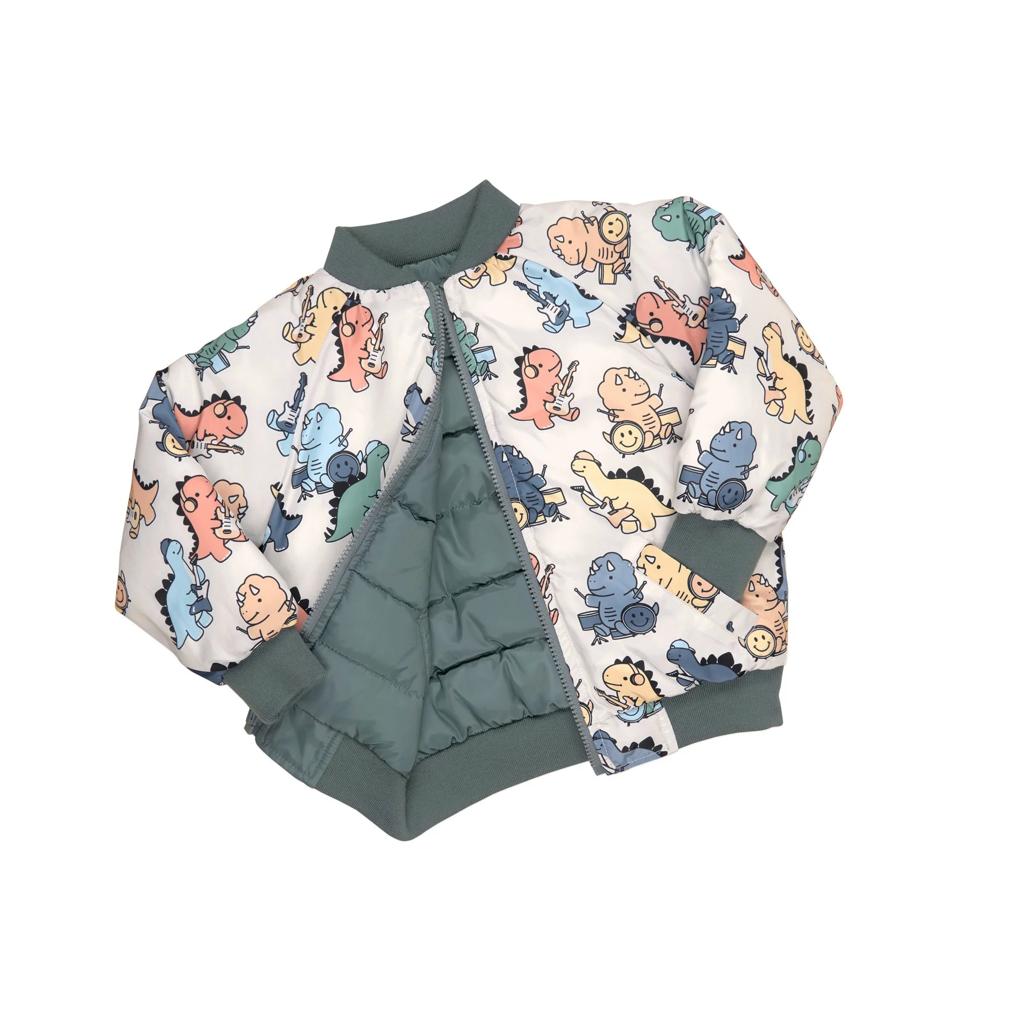 Dino Band Reversible Bomber - Light Spruce - Image 4