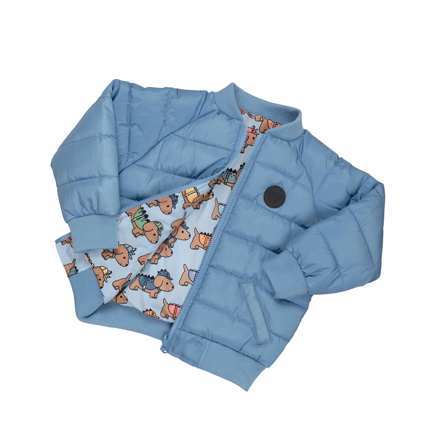 Dino Dog Reversible Bomber - Mountain Blue - Image 5