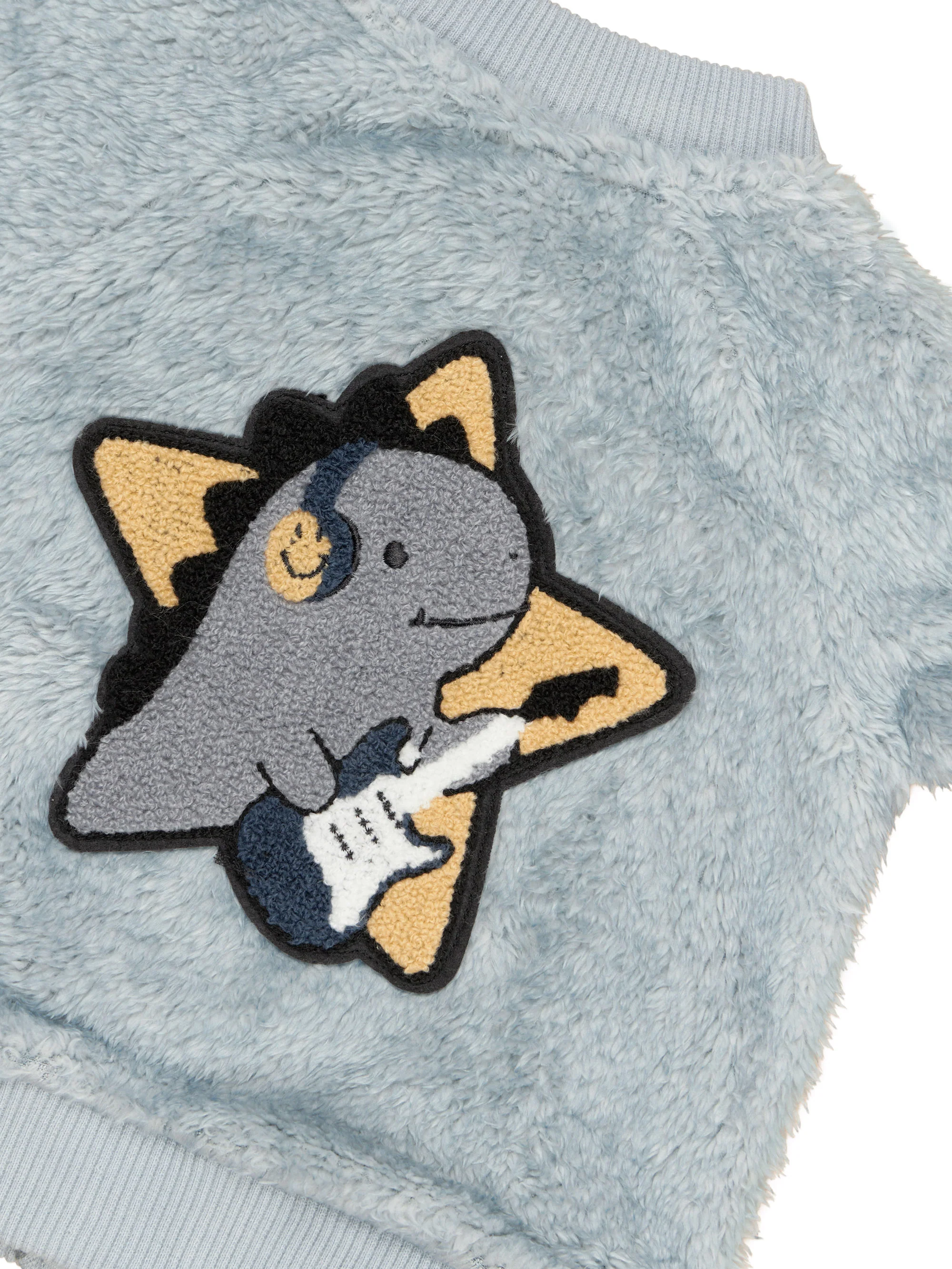 Dino Star Fur Jacket - Dusty Blue - Image 3