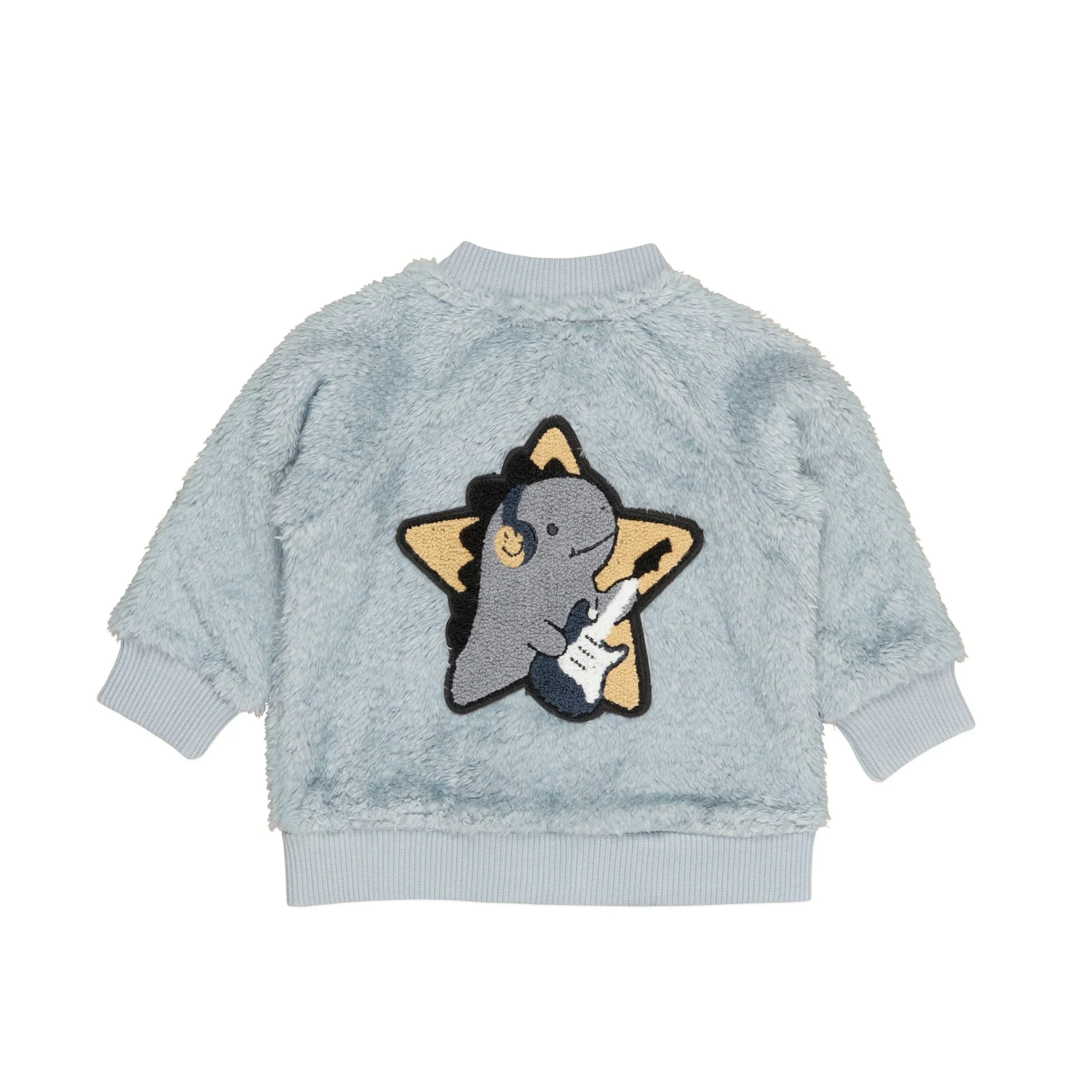 Dino Star Fur Jacket - Dusty Blue - Image 5