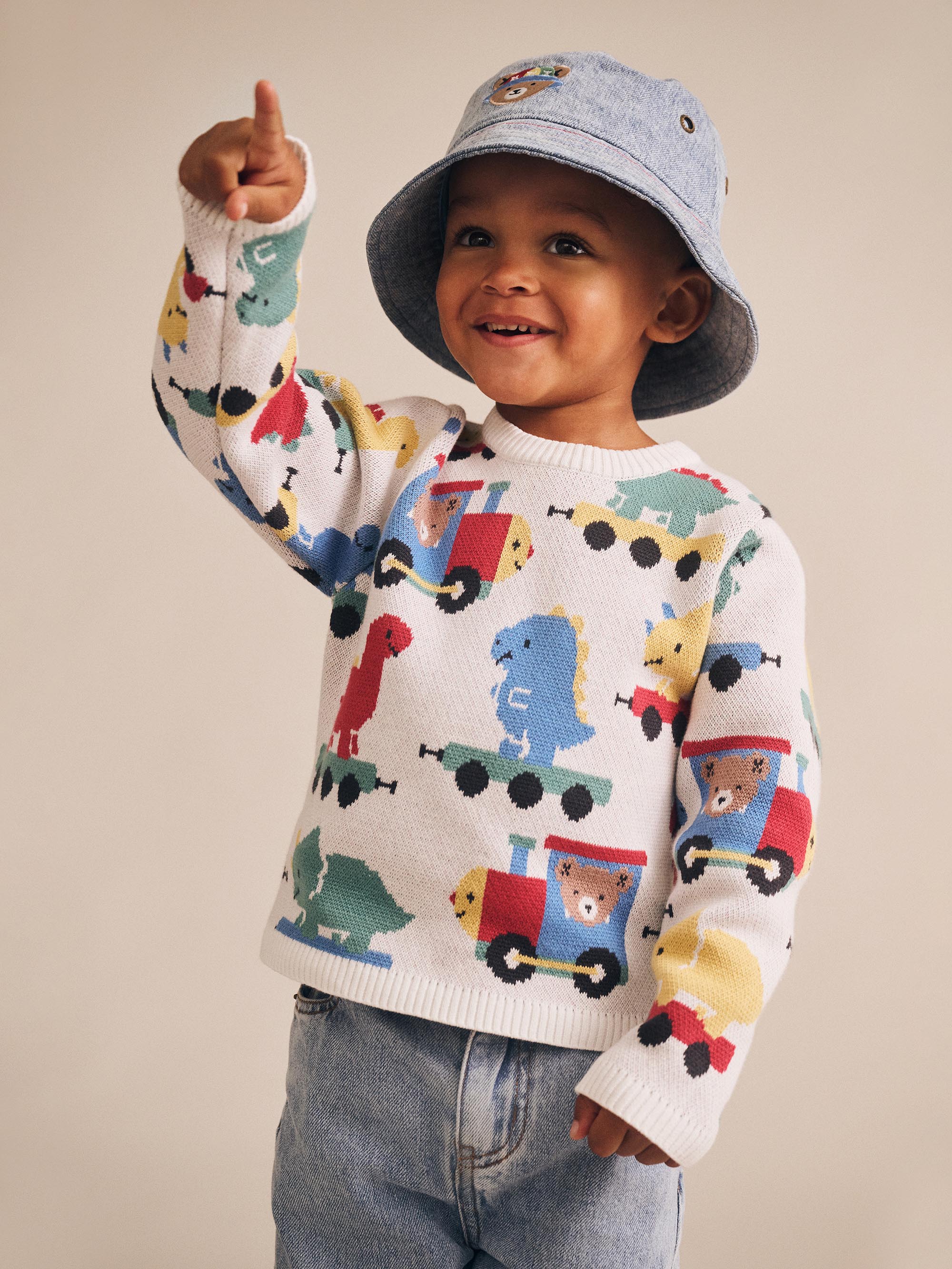 Huxbaby Dino Train Knit Pullover - Image 2