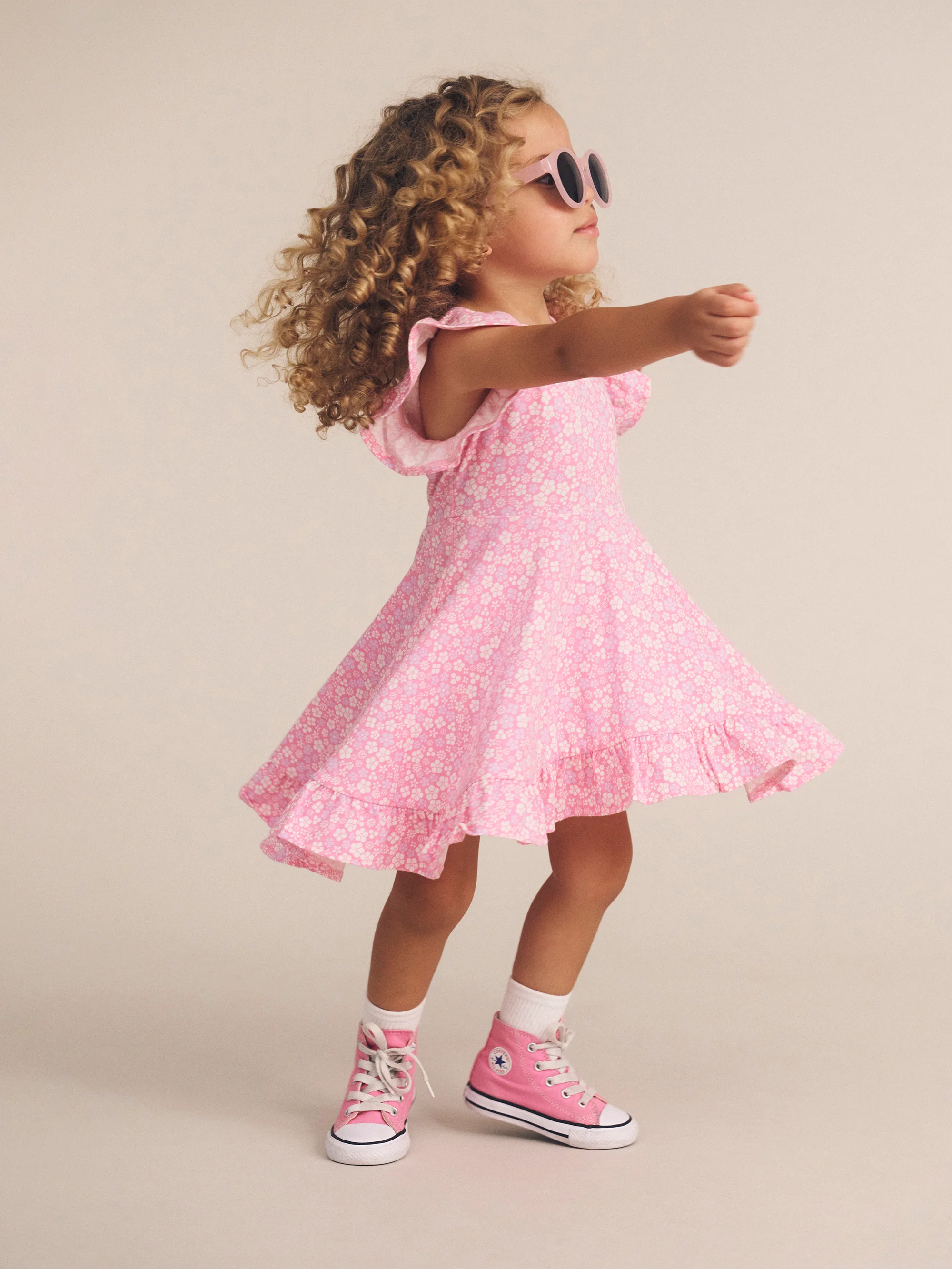 Huxbaby Ditsy Floral Frill Swing Dress - Image 2