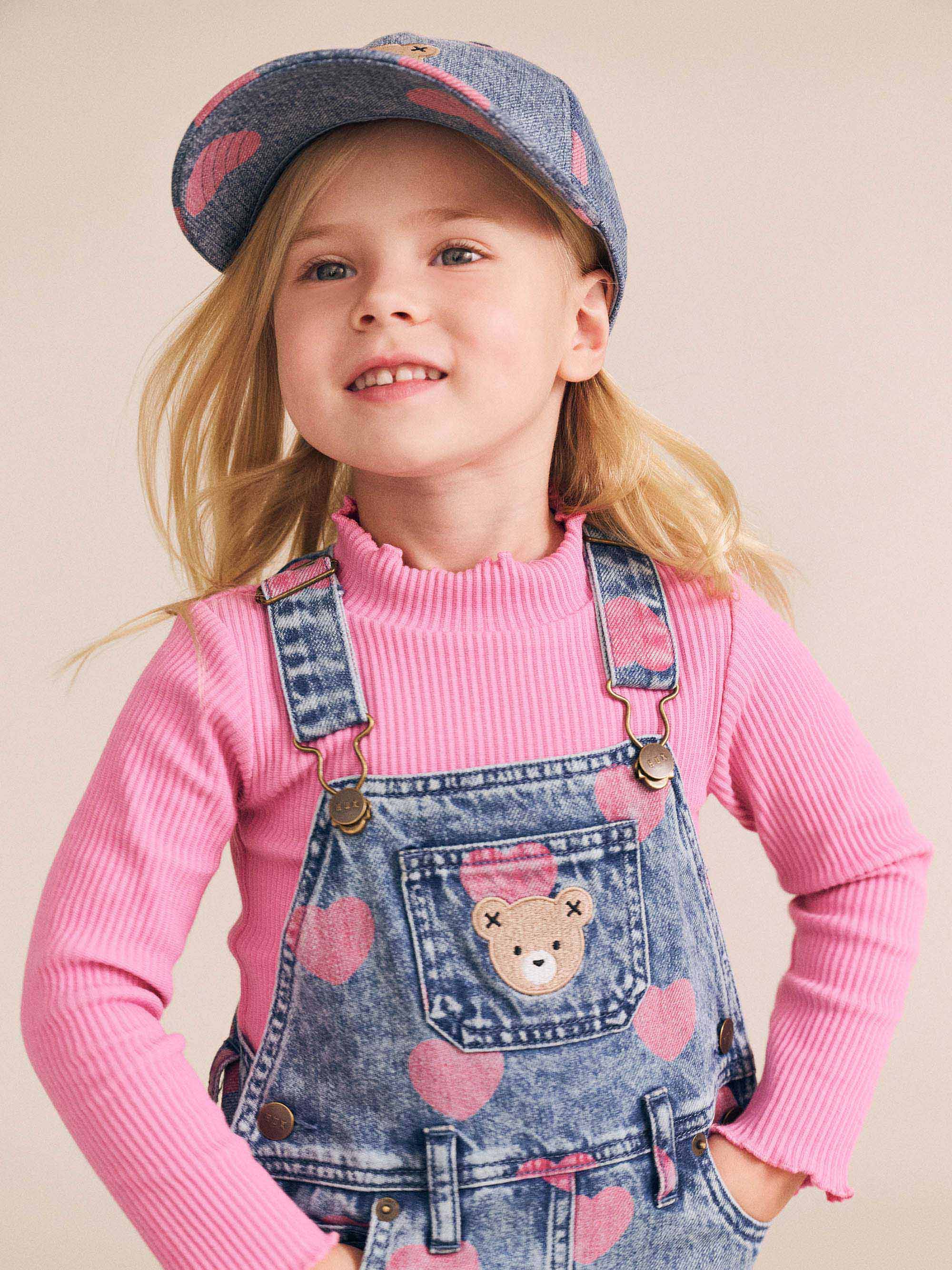 Dreamy Denim Hearts Pinafore - Image 3