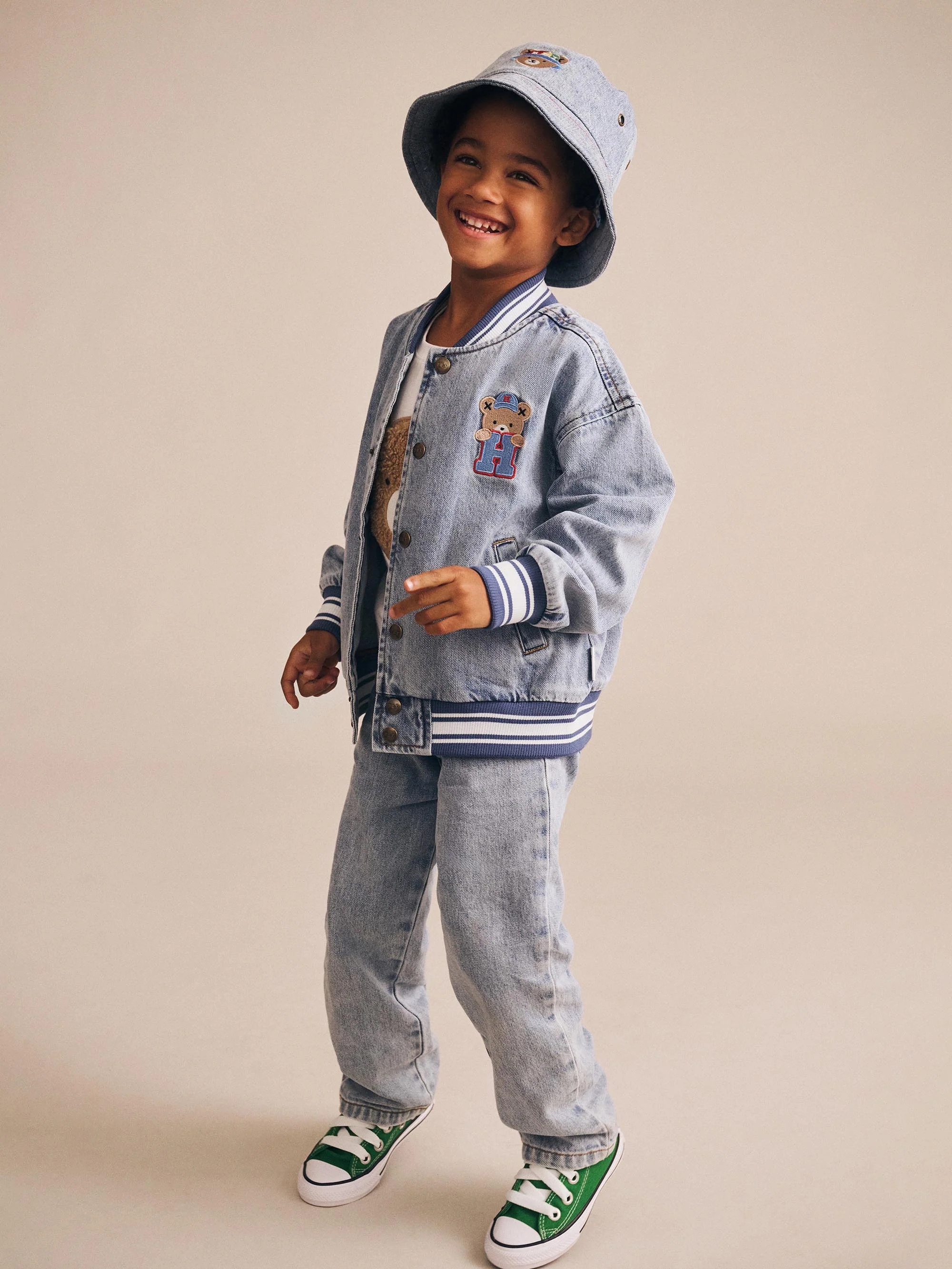 Dreamy Denim Varsity Bomber - Image 4