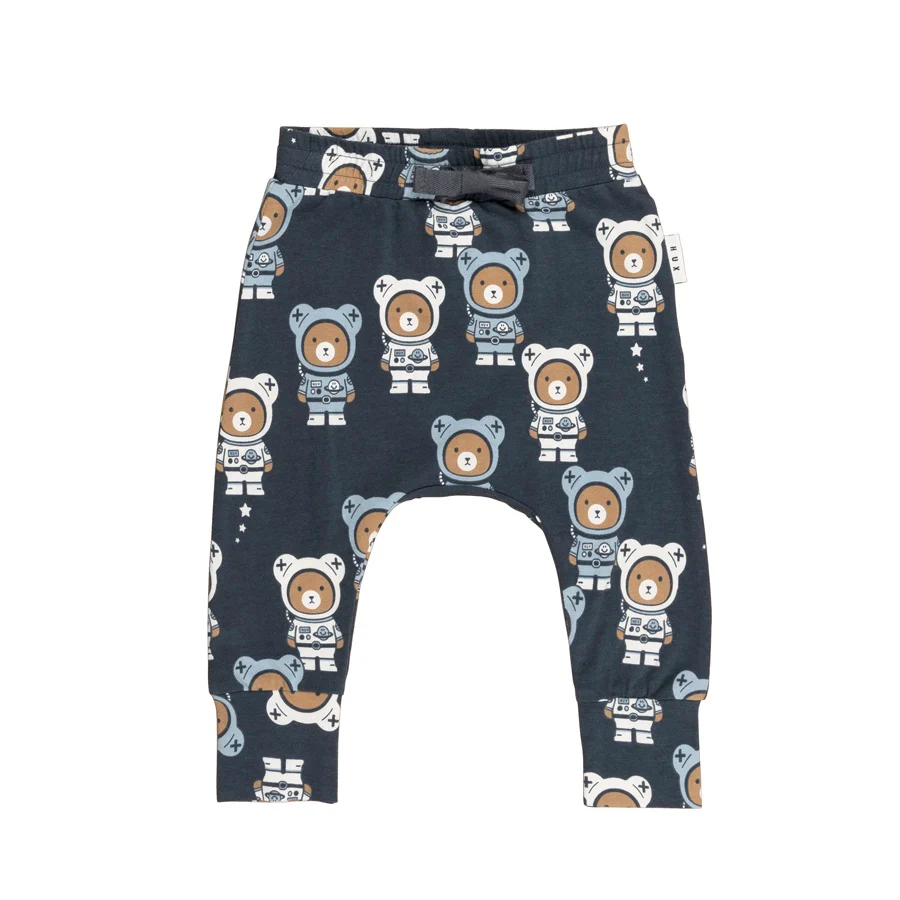 Huxbaby Drop Crotch Pant - Astro Bear Print