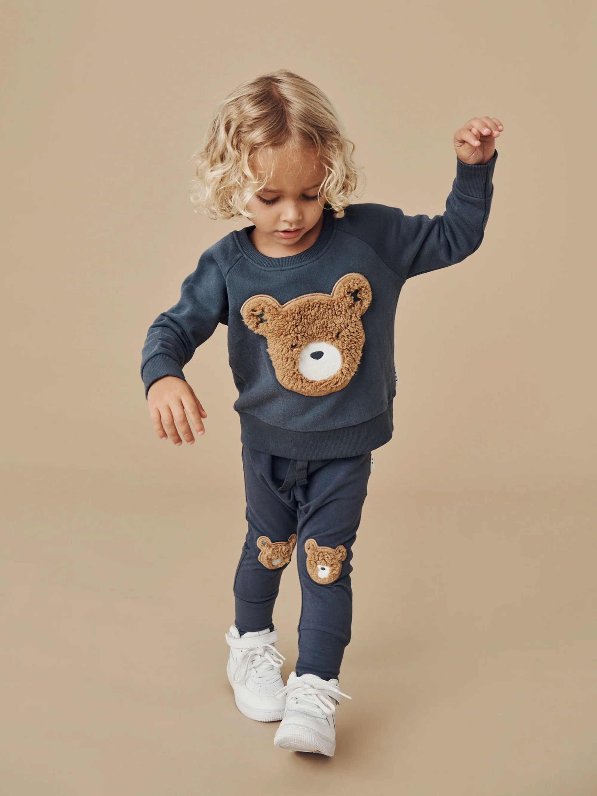 Huxbaby Drop Crotch Pant Huxbear Knee - Ink - Image 7