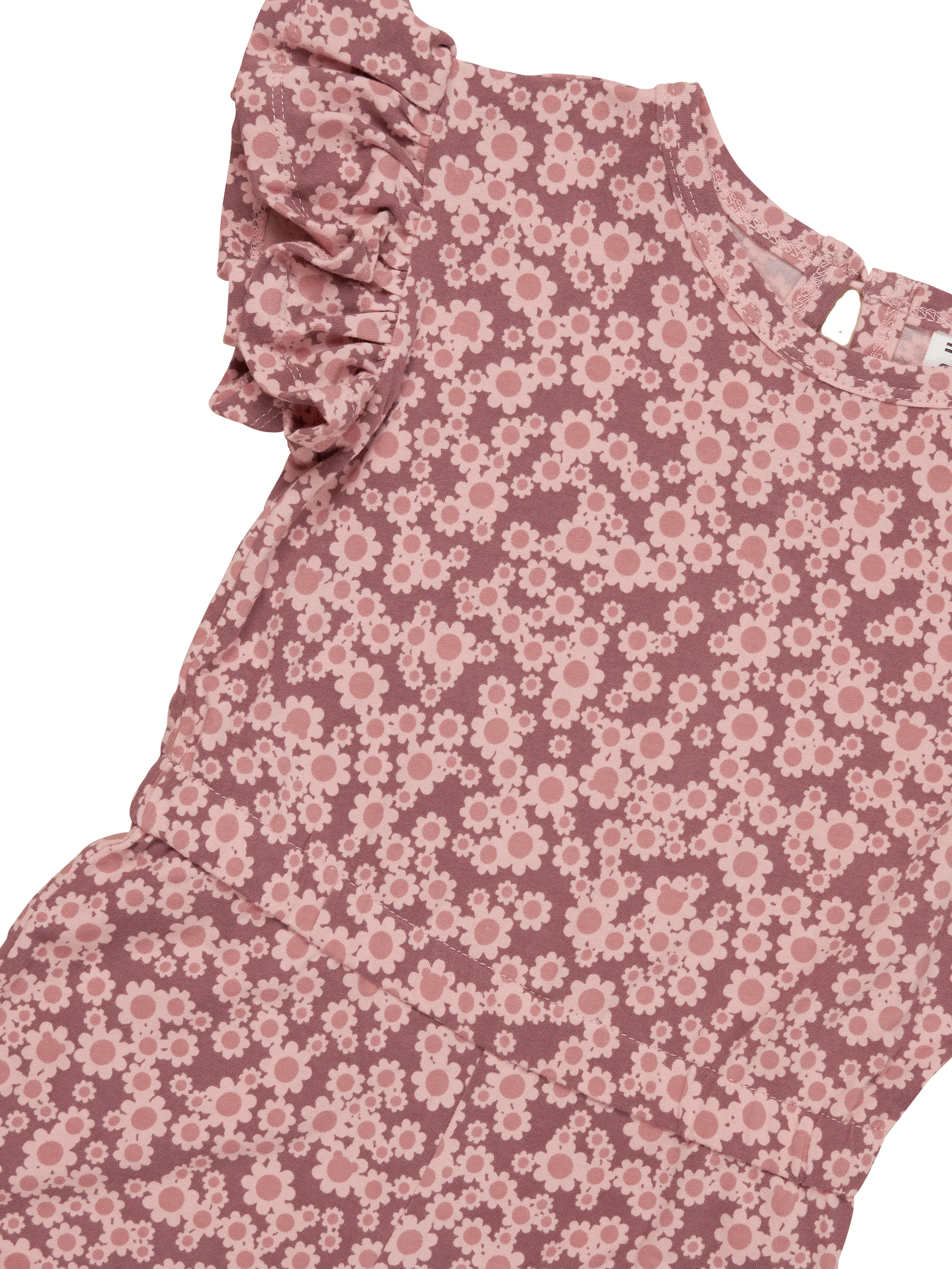Huxbaby Flower Bear Frill Playsuit - Dusty Plum - Image 3