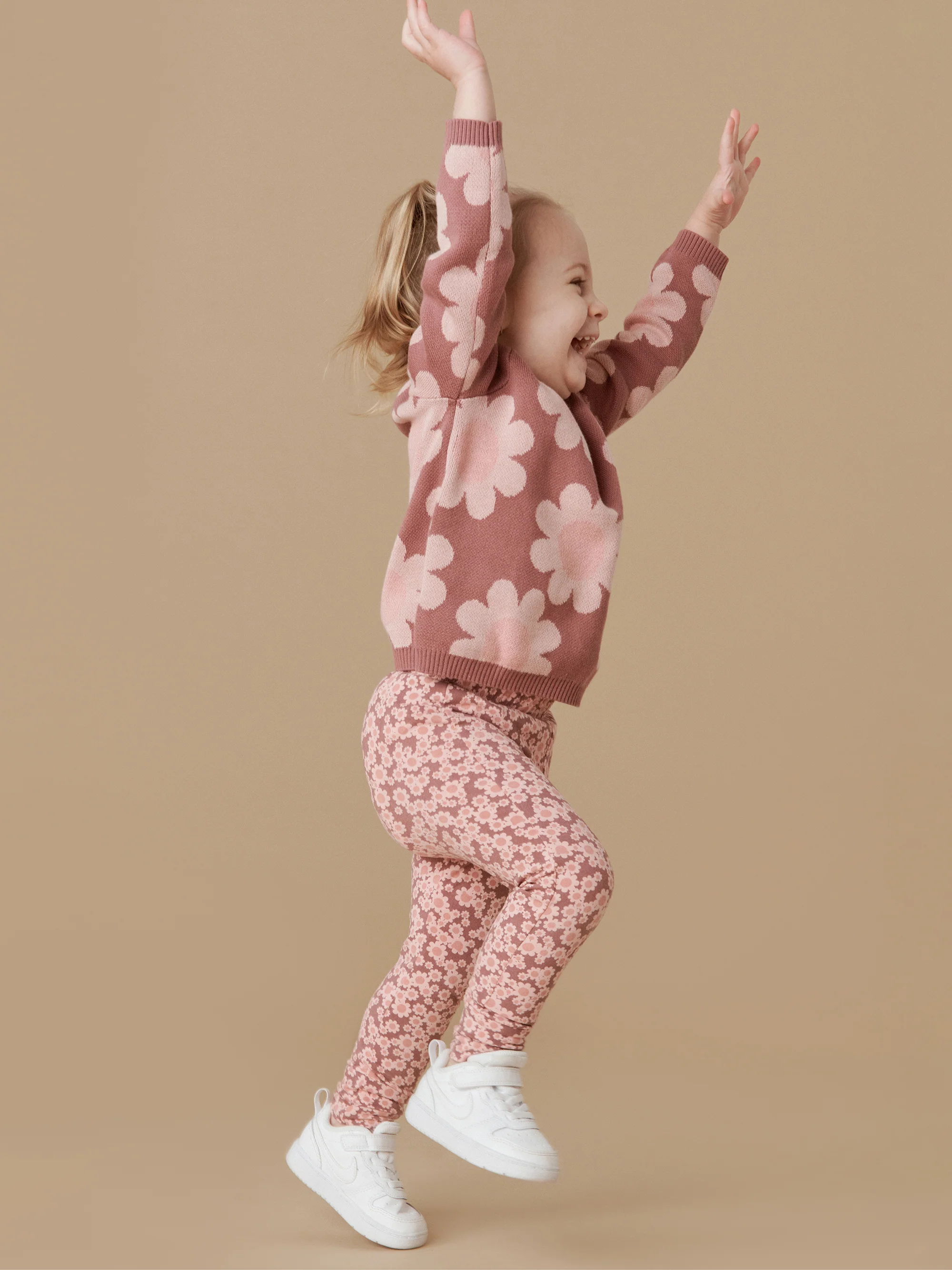 Huxbaby Flower Knit Jumper - Dusty Plum - Image 2