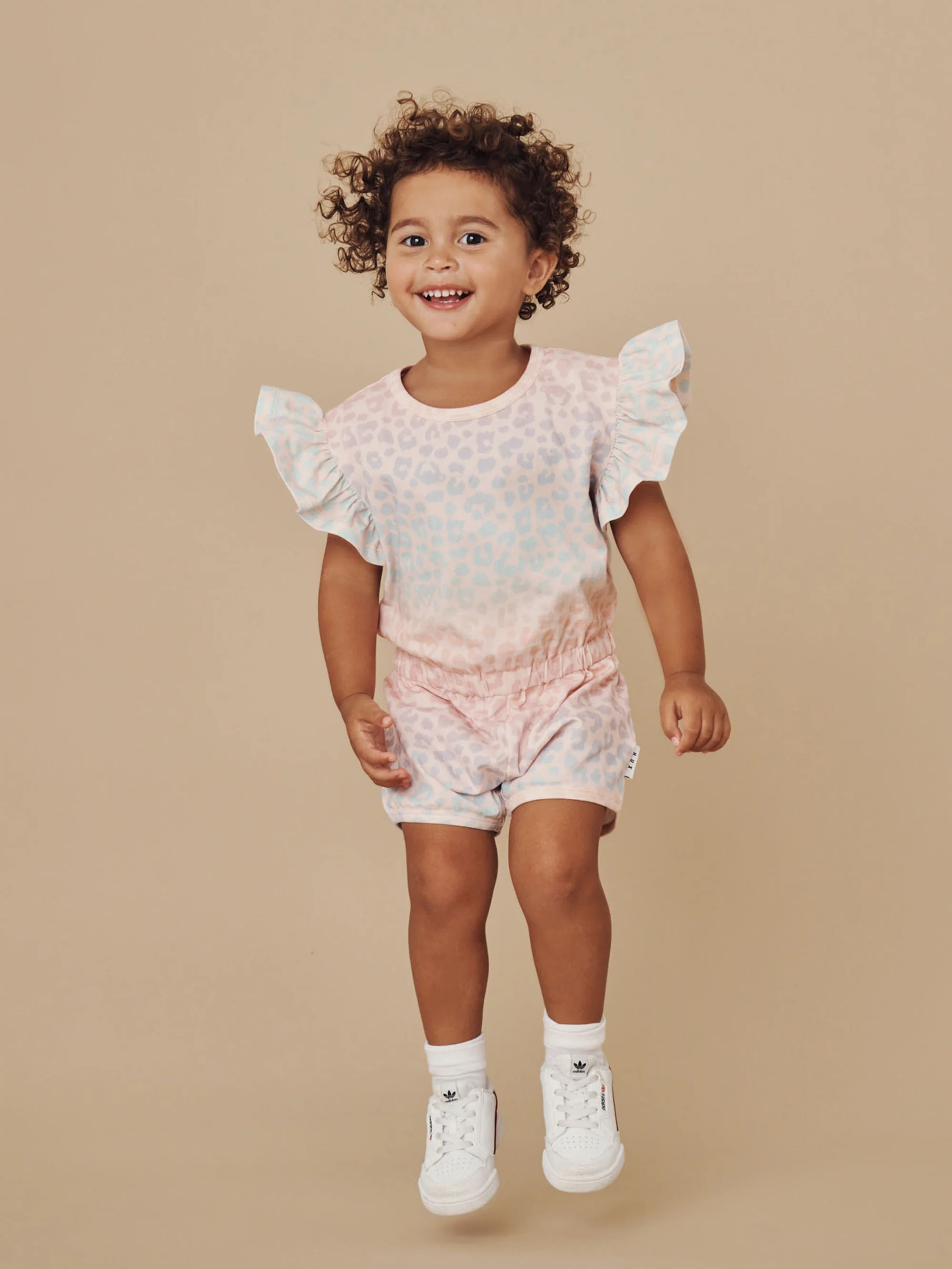 Huxbaby Frill Playsuit - Rainbow Hidden Hux Print - Image 2