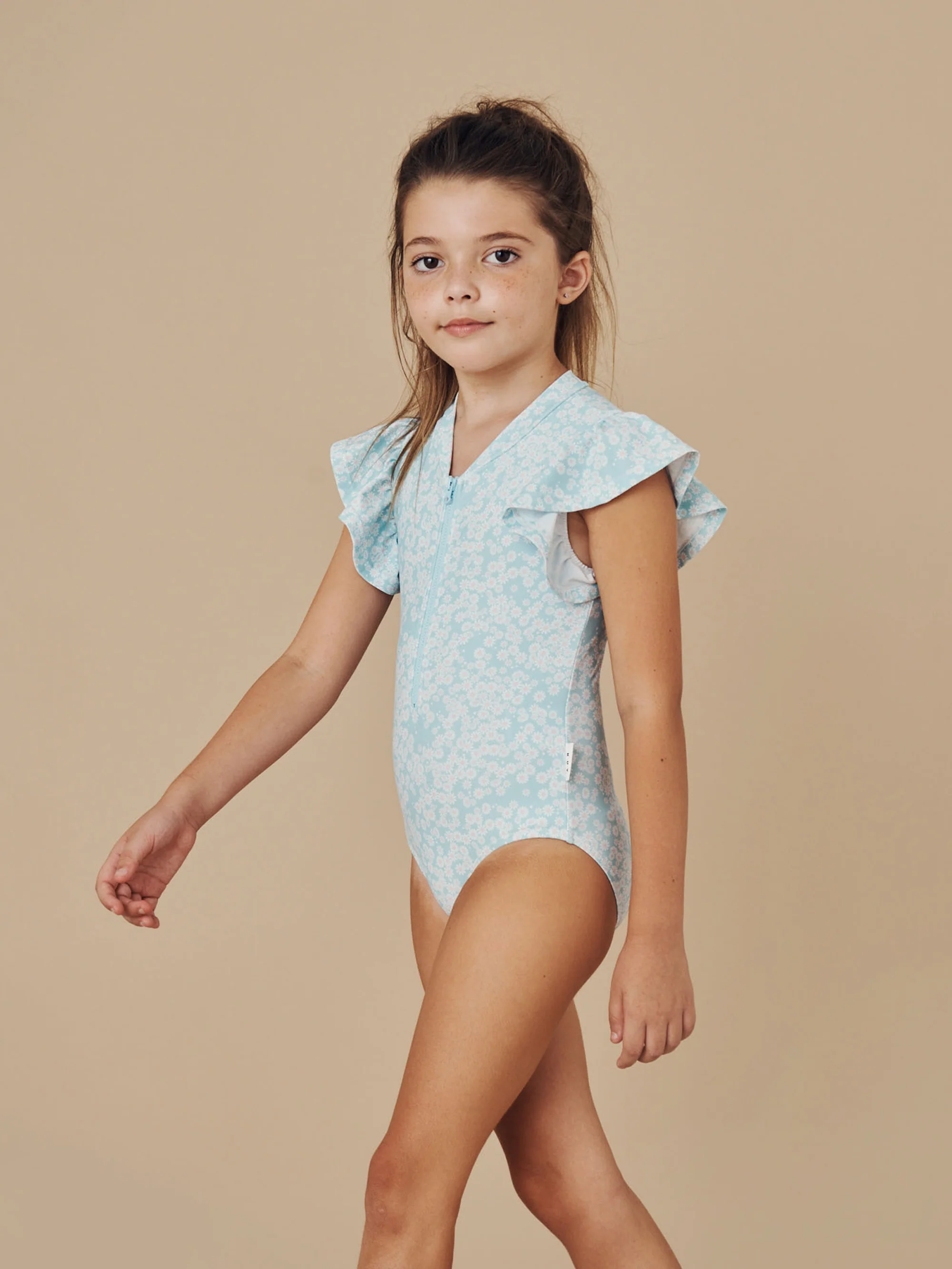 Huxbaby Frill Zip Swimsuit - Daisy Print - Image 2