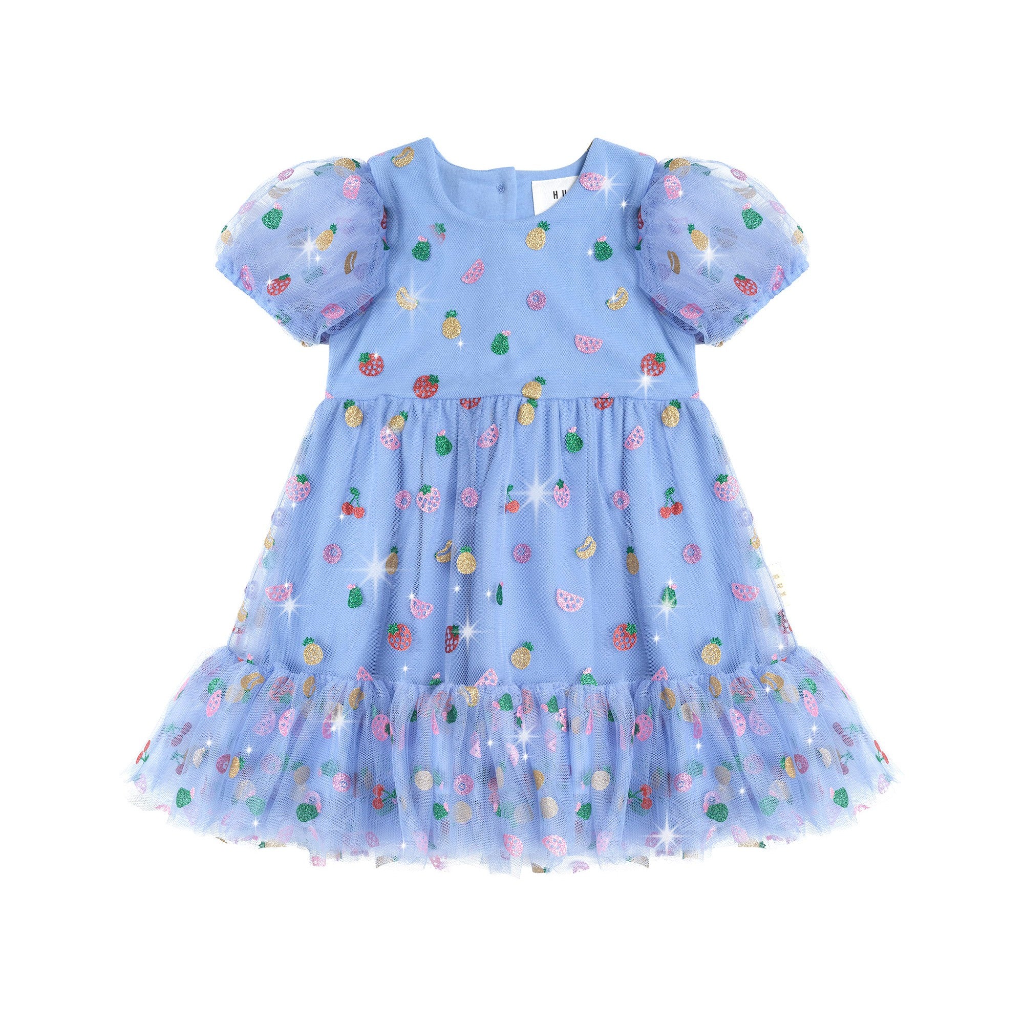 Huxbaby Fruit Salad Puff Sleeve Tulle Dress