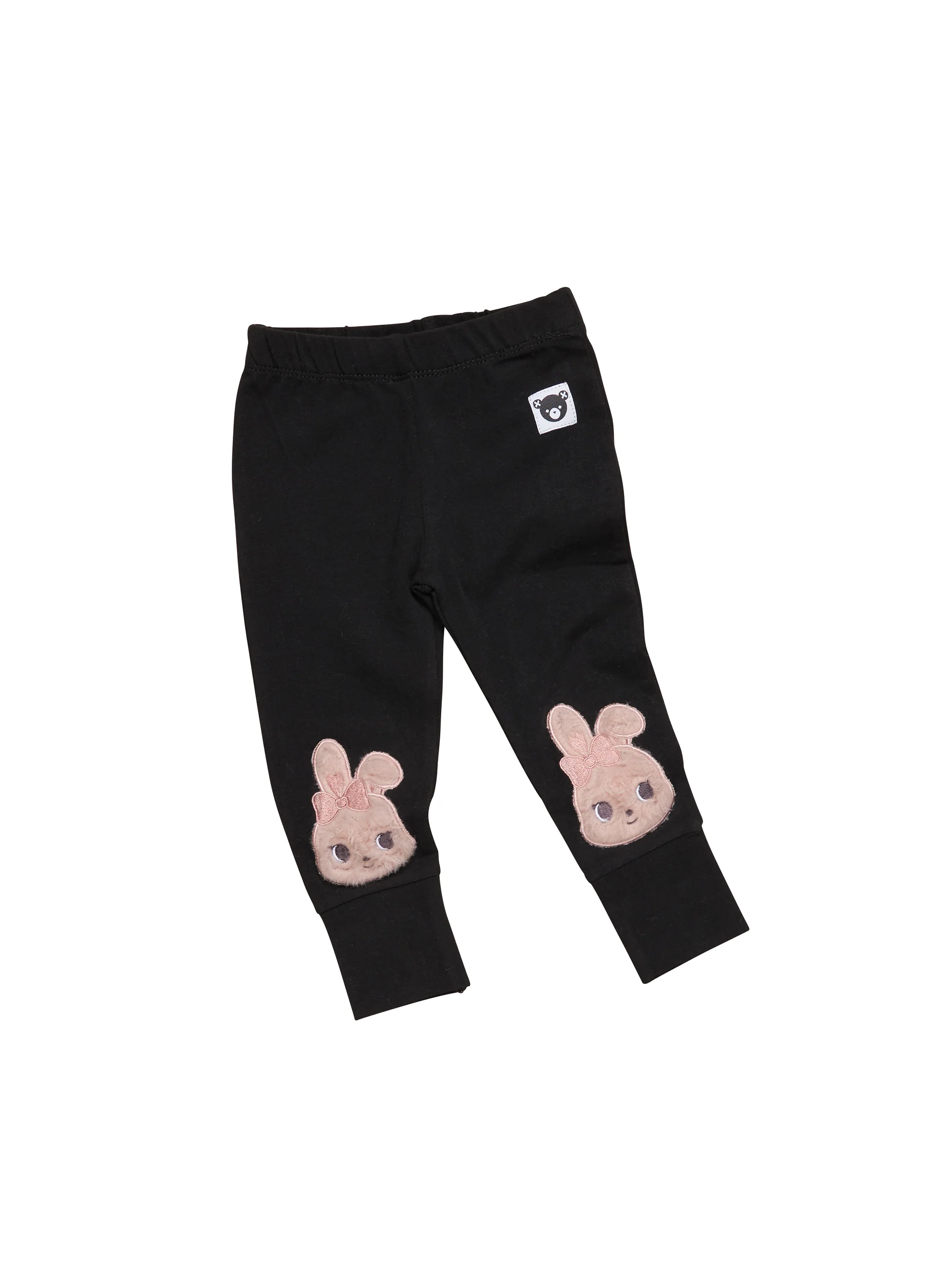 Fur Bunny Knee Legging - Black - Image 3