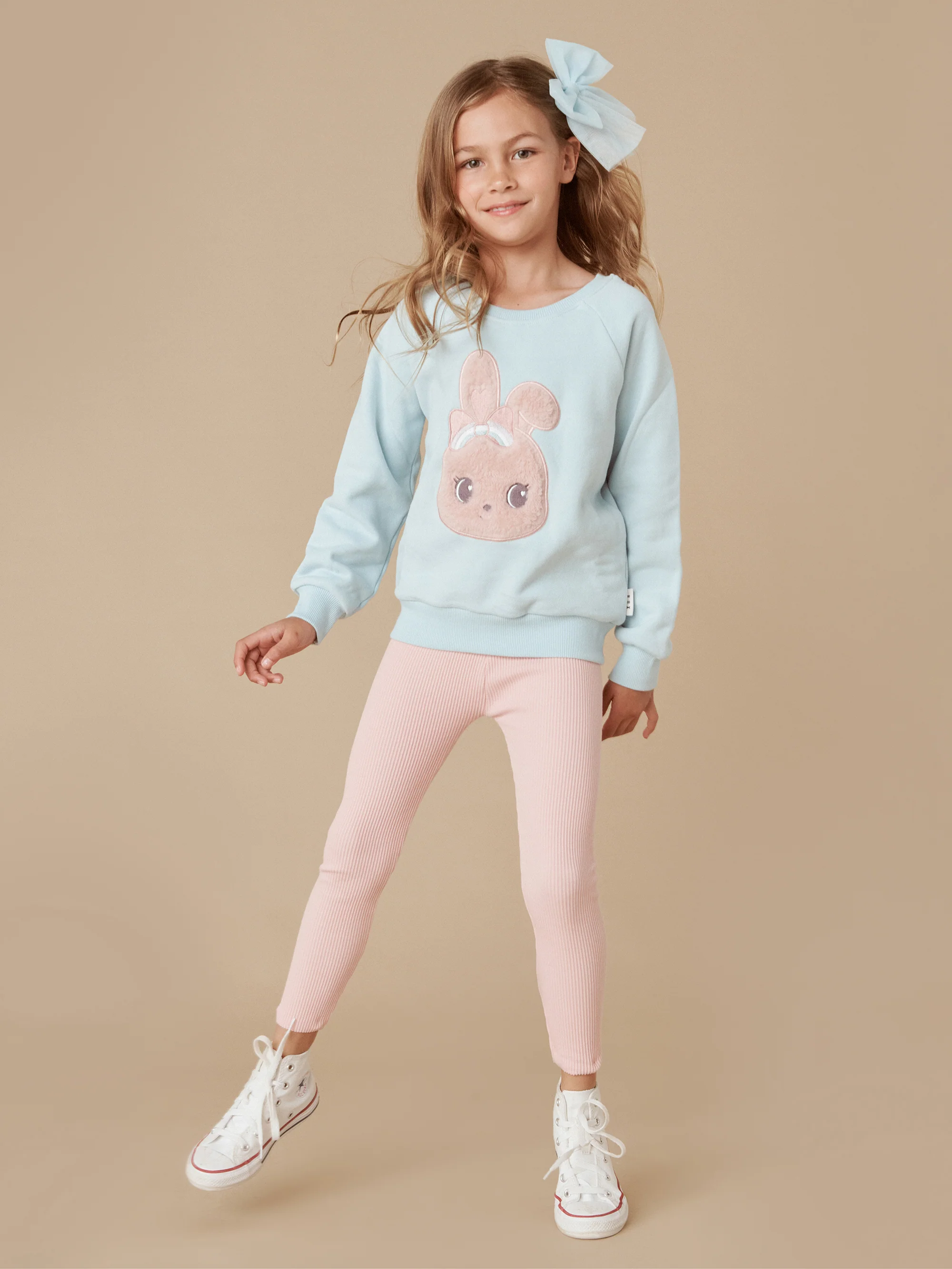 Huxbaby Fur Bunny Sweatshirt - Sky - Image 2
