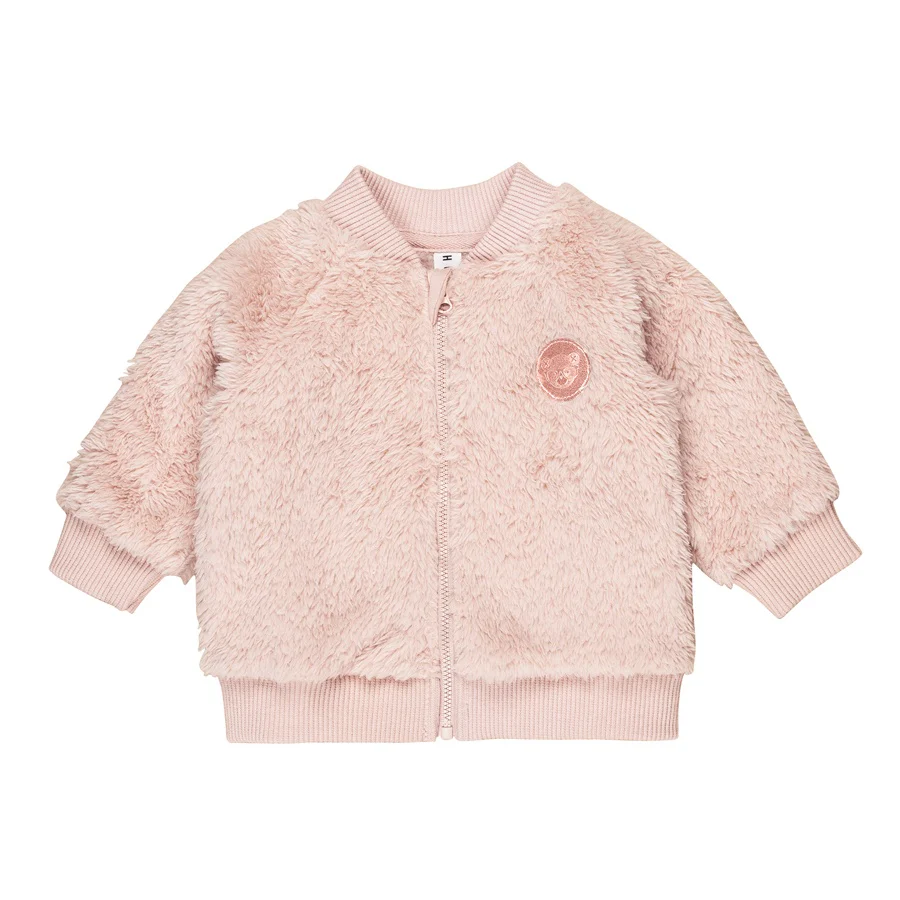 Huxbaby Fur Jacket Rainbow Hearts - Rose