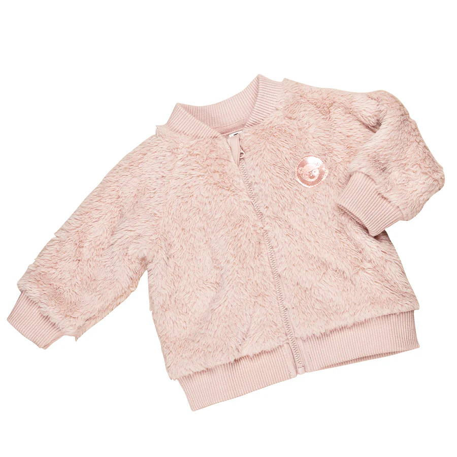 Huxbaby Fur Jacket Rainbow Hearts - Rose - Image 4